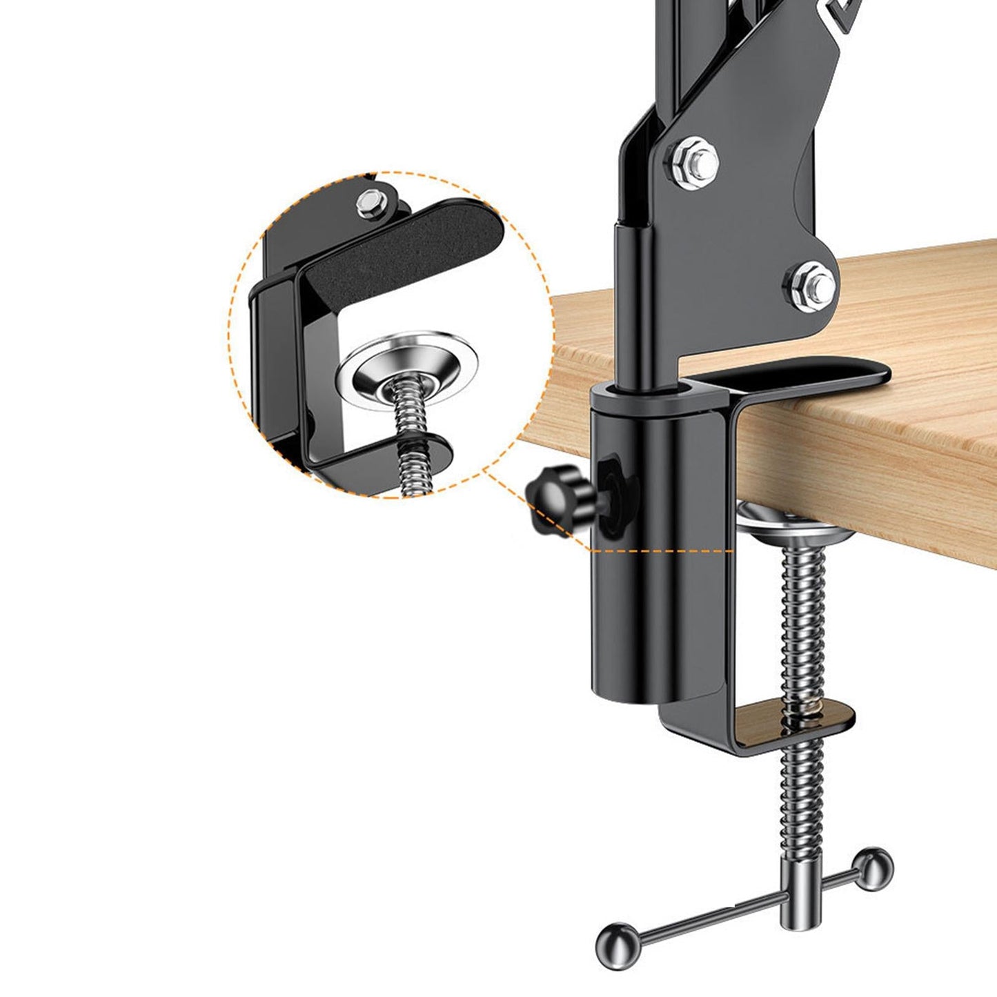 Foldable Arm Smartphone Cell Phone Holder Mount with Clamp for Tablet