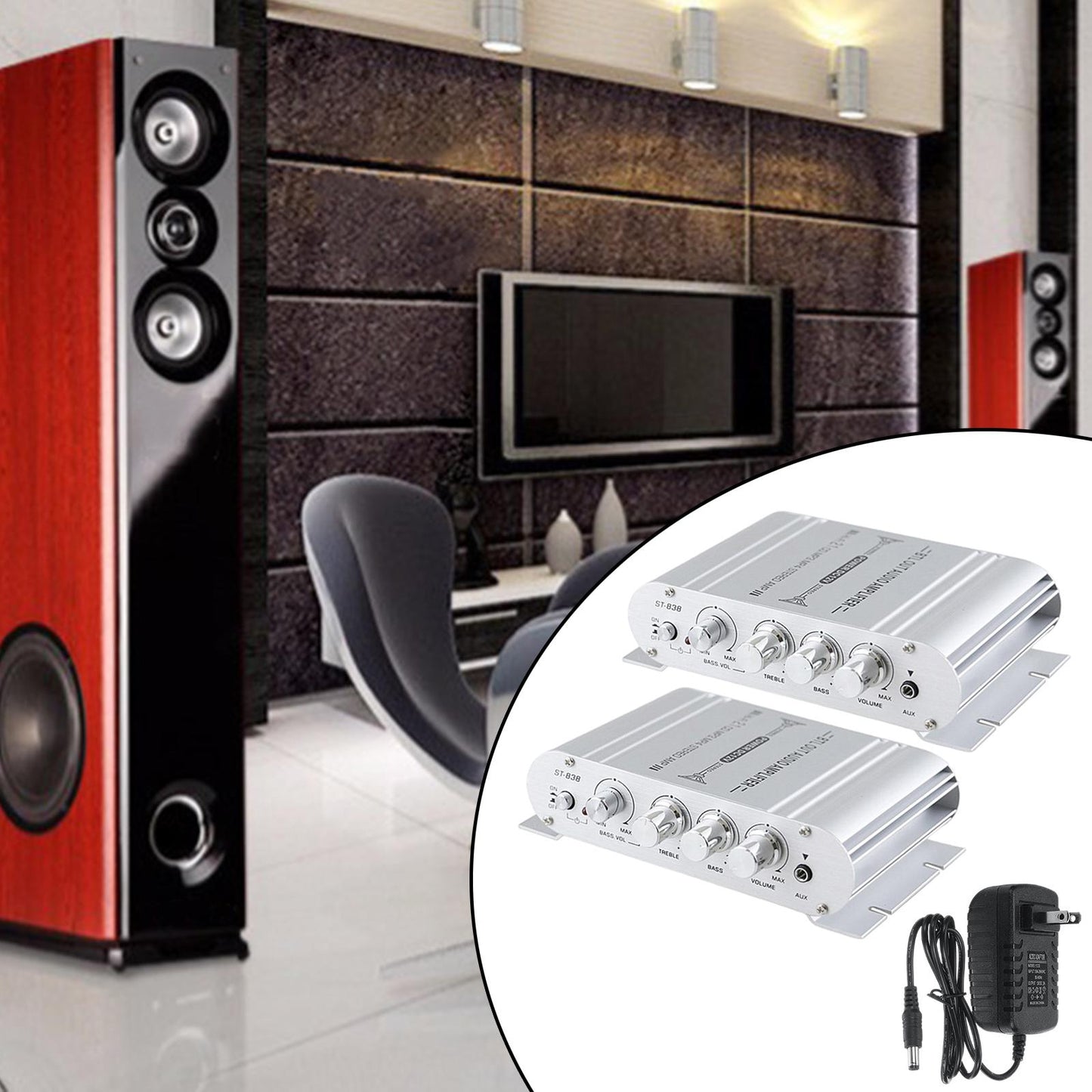 Hi-Fi Amplifier Audio Player Stereo Speakers Audio Player Amplifier