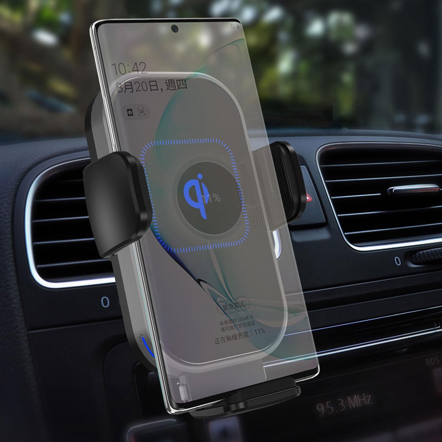 15W Wireless Car Charger Car Mount Phone Holder for Smartphones Windshield