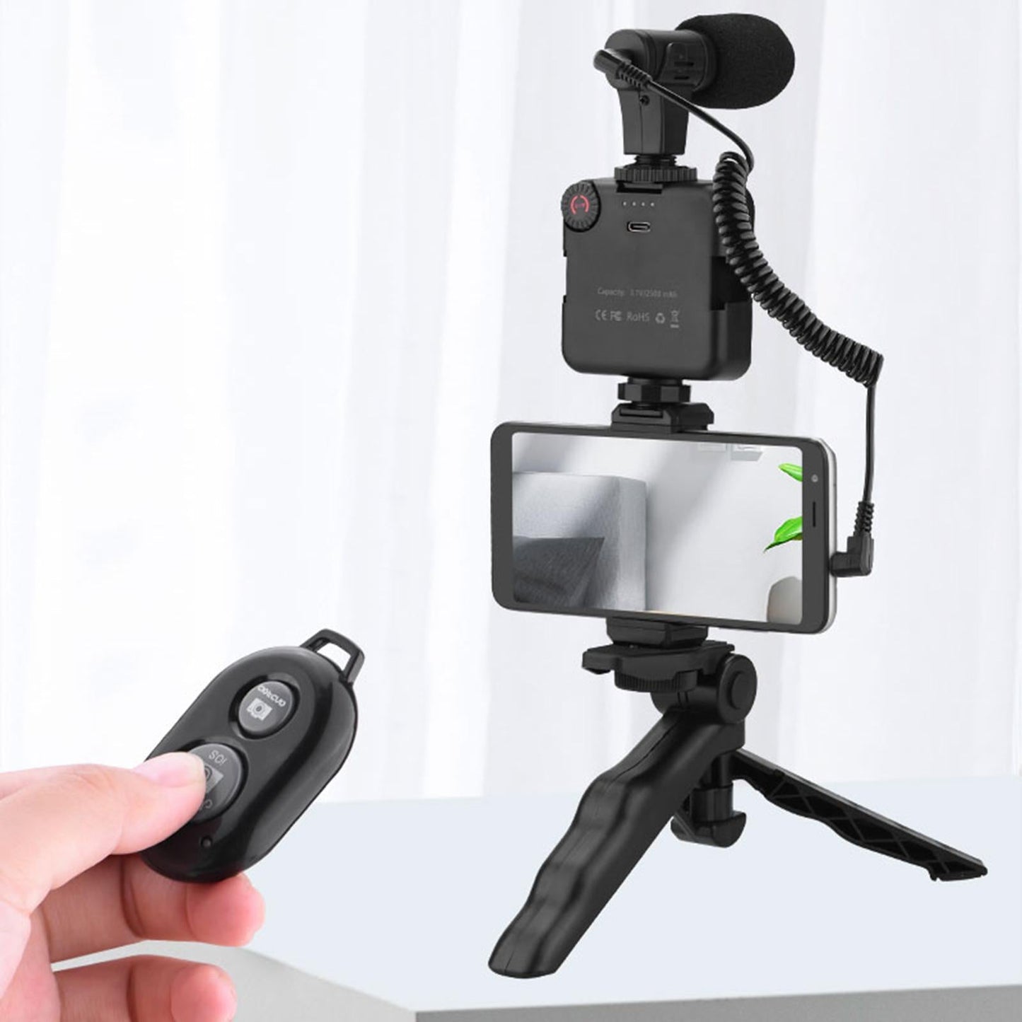 Universal Handheld Vlogging Kit Phone Vlog Kit Filming with LED Fill Light 3 Pieces