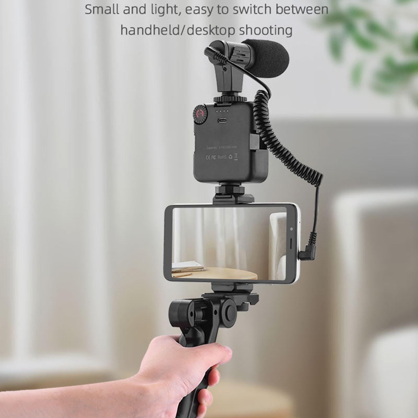 Universal Handheld Vlogging Kit Phone Vlog Kit Filming with LED Fill Light 3 Pieces