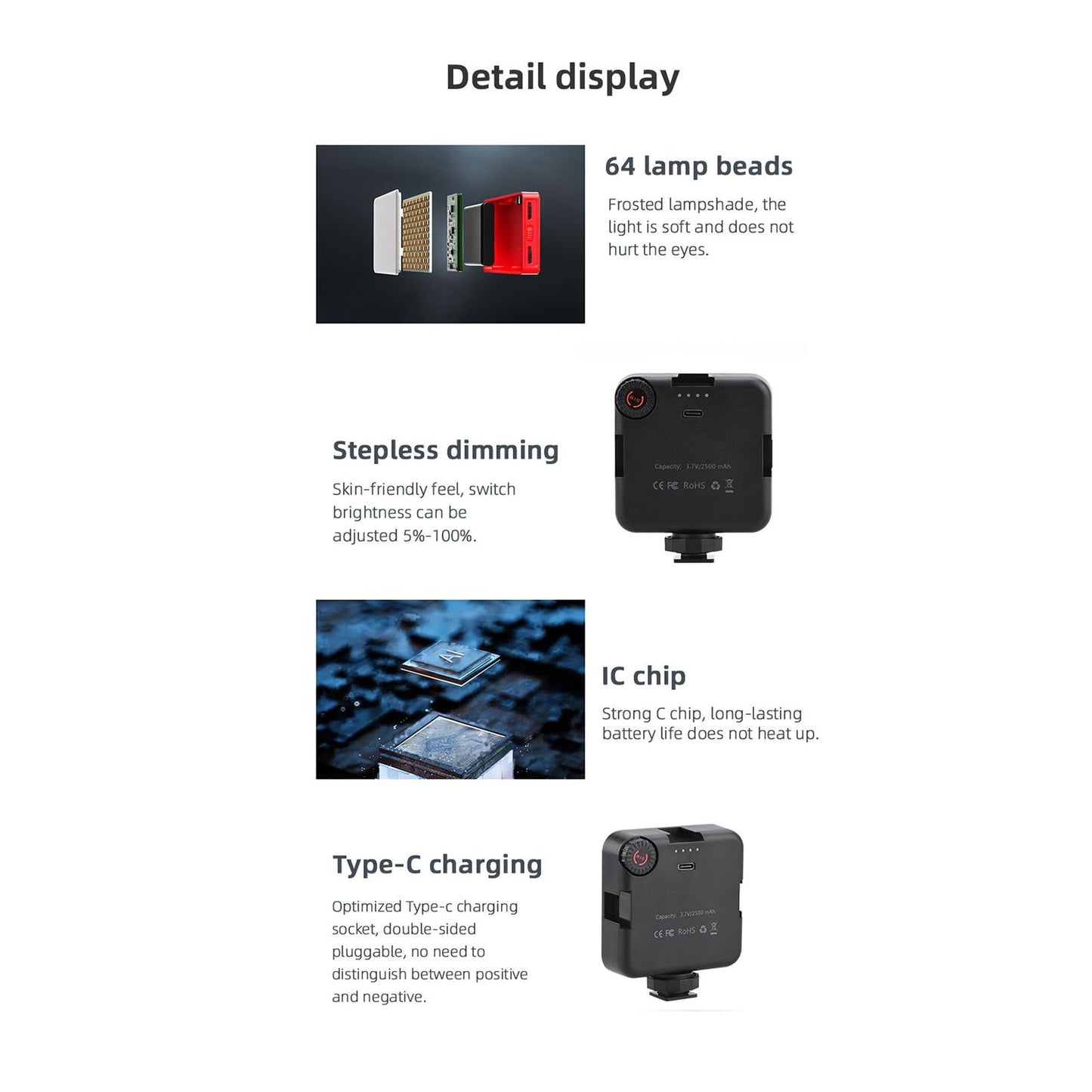 Universal Handheld Vlogging Kit Phone Vlog Kit Filming with LED Fill Light 3 Pieces