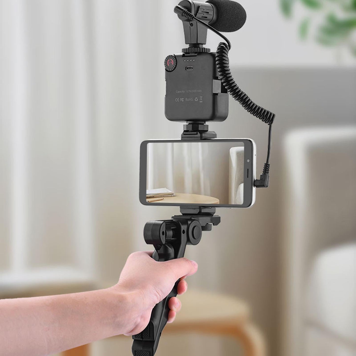 Universal Handheld Vlogging Kit Phone Vlog Kit Filming with LED Fill Light 4pcs with Remote