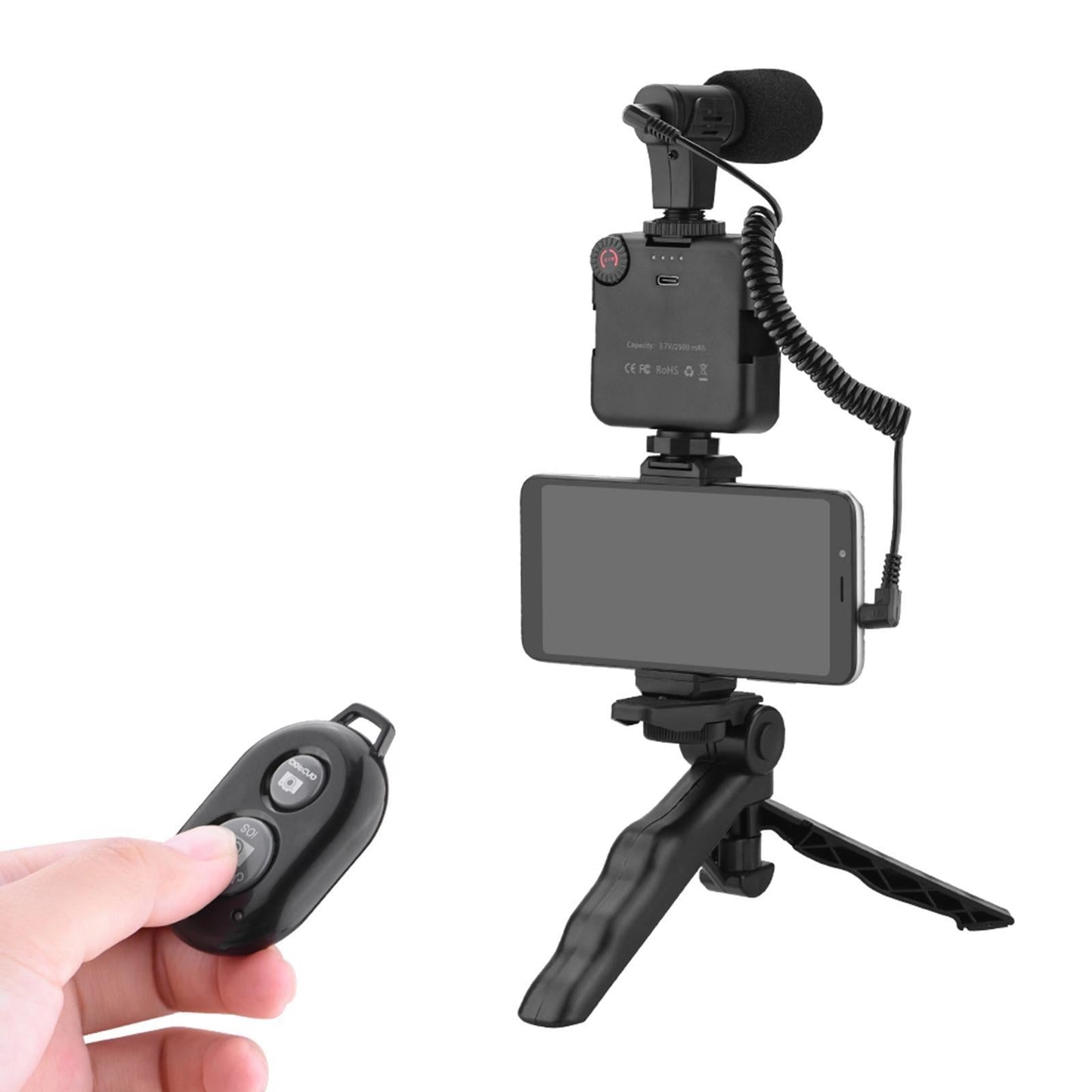 Universal Handheld Vlogging Kit Phone Vlog Kit Filming with LED Fill Light 5 Pieces in 1 Set