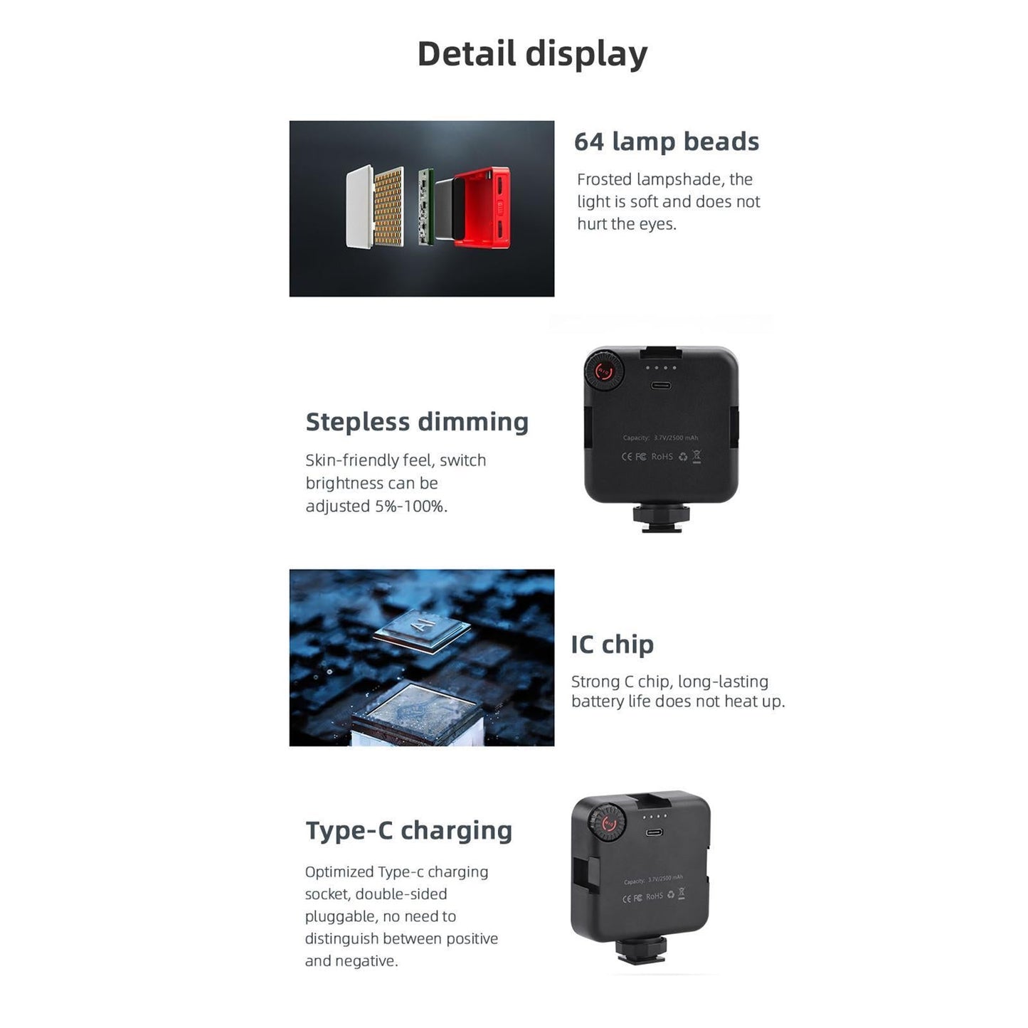 Universal Handheld Vlogging Kit Phone Vlog Kit Filming with LED Fill Light 5 Pieces in 1 Set