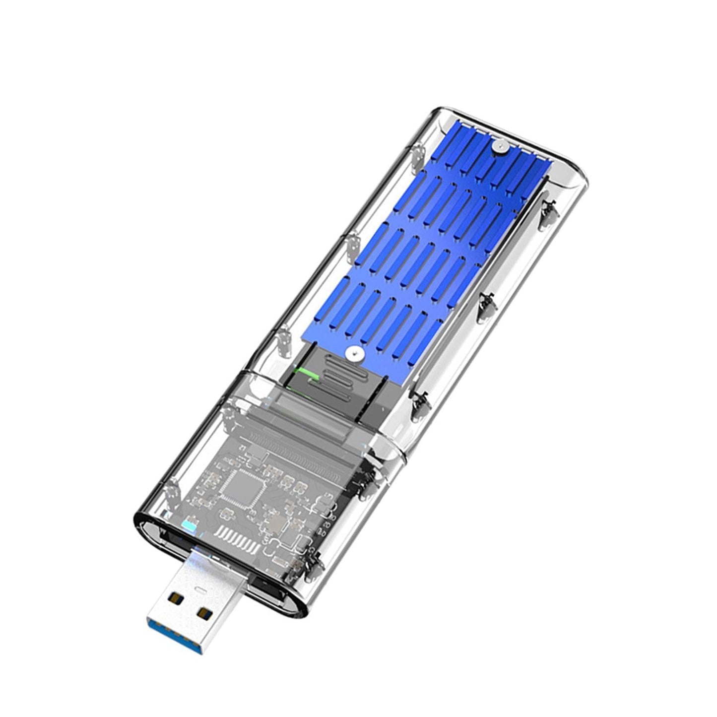 SSD to SATA 5 Gbps Hard Drive Enclosure Plug and Play External Perspective Blue