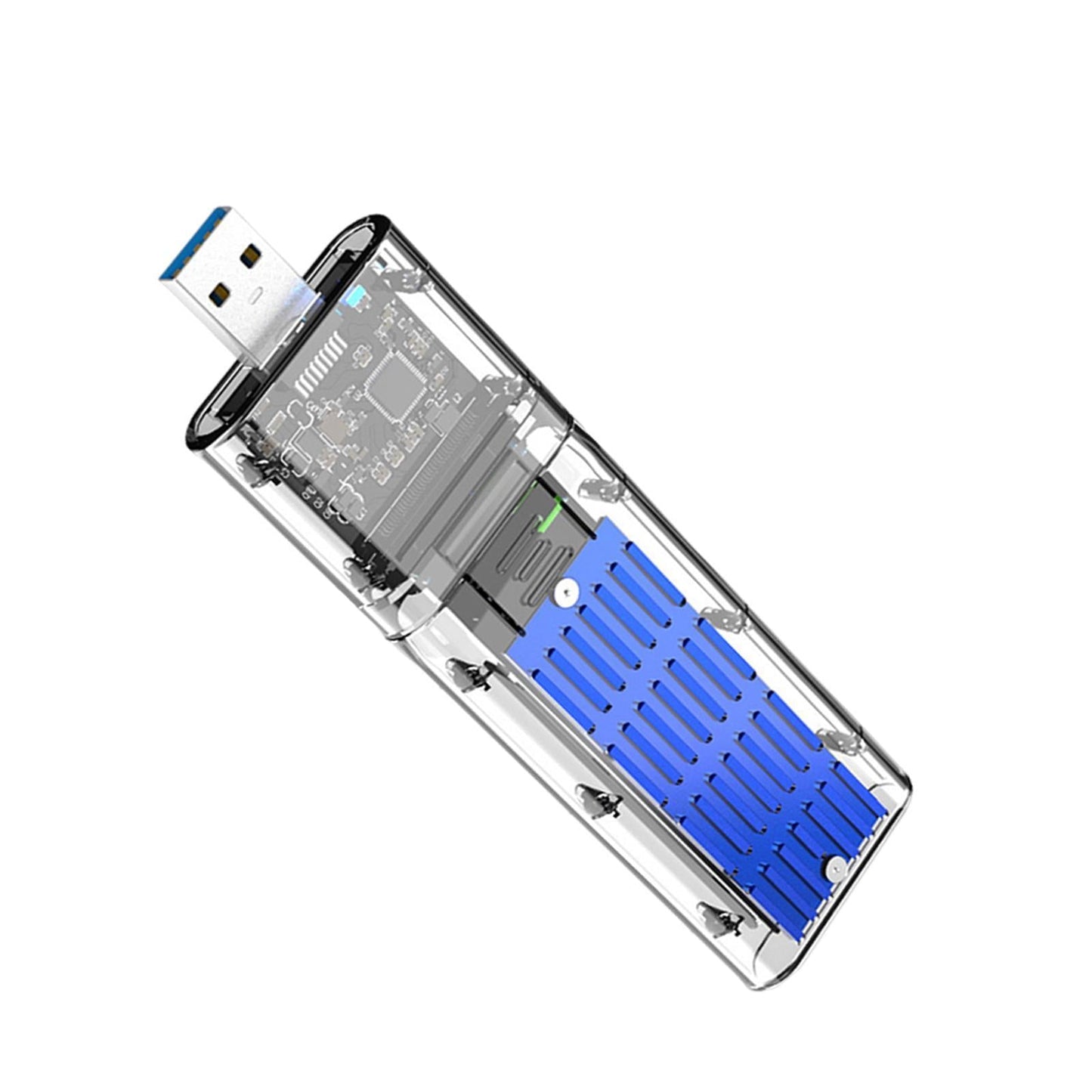 SSD to SATA 5 Gbps Hard Drive Enclosure Plug and Play External Perspective Blue