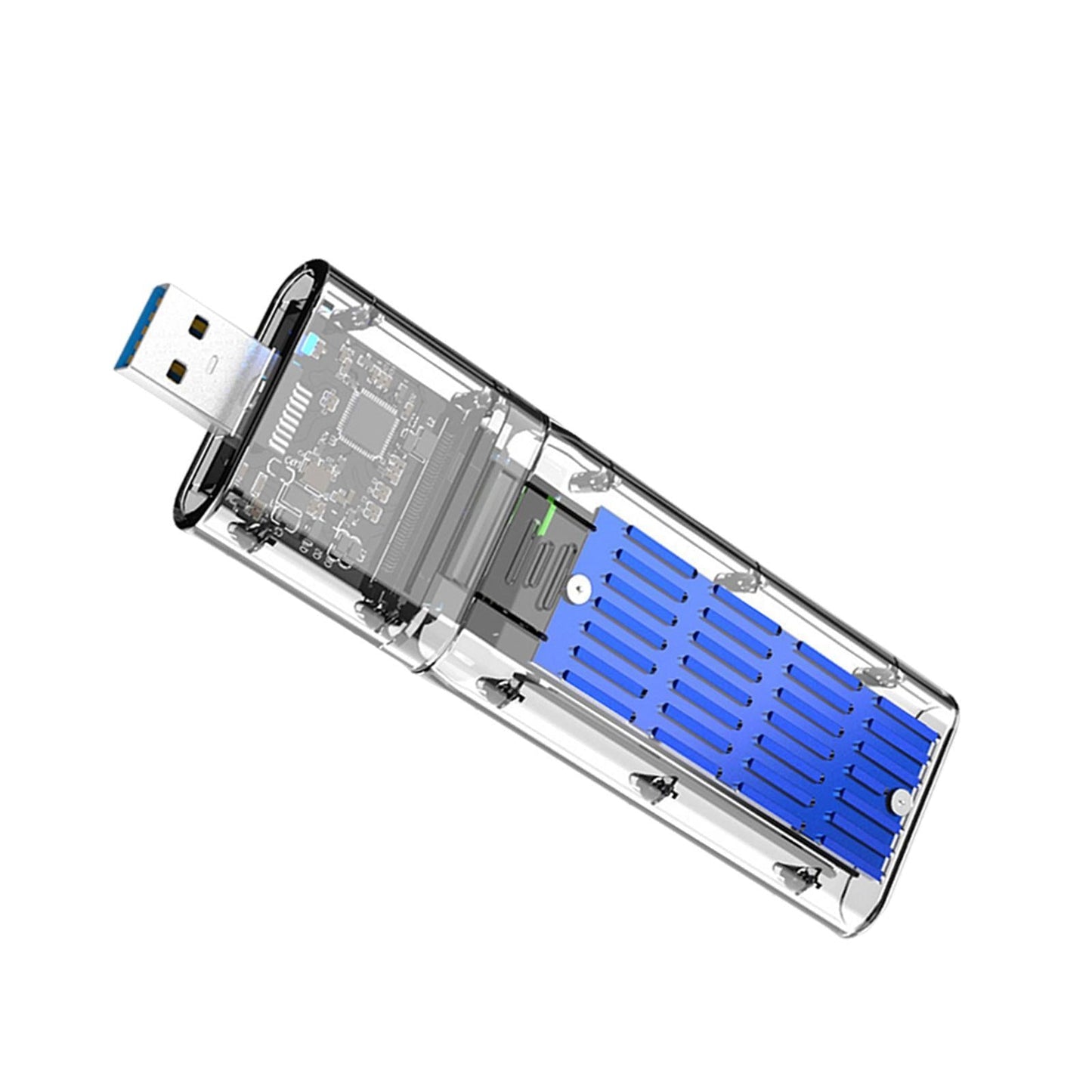 SSD to SATA 5 Gbps Hard Drive Enclosure Plug and Play External Perspective Blue