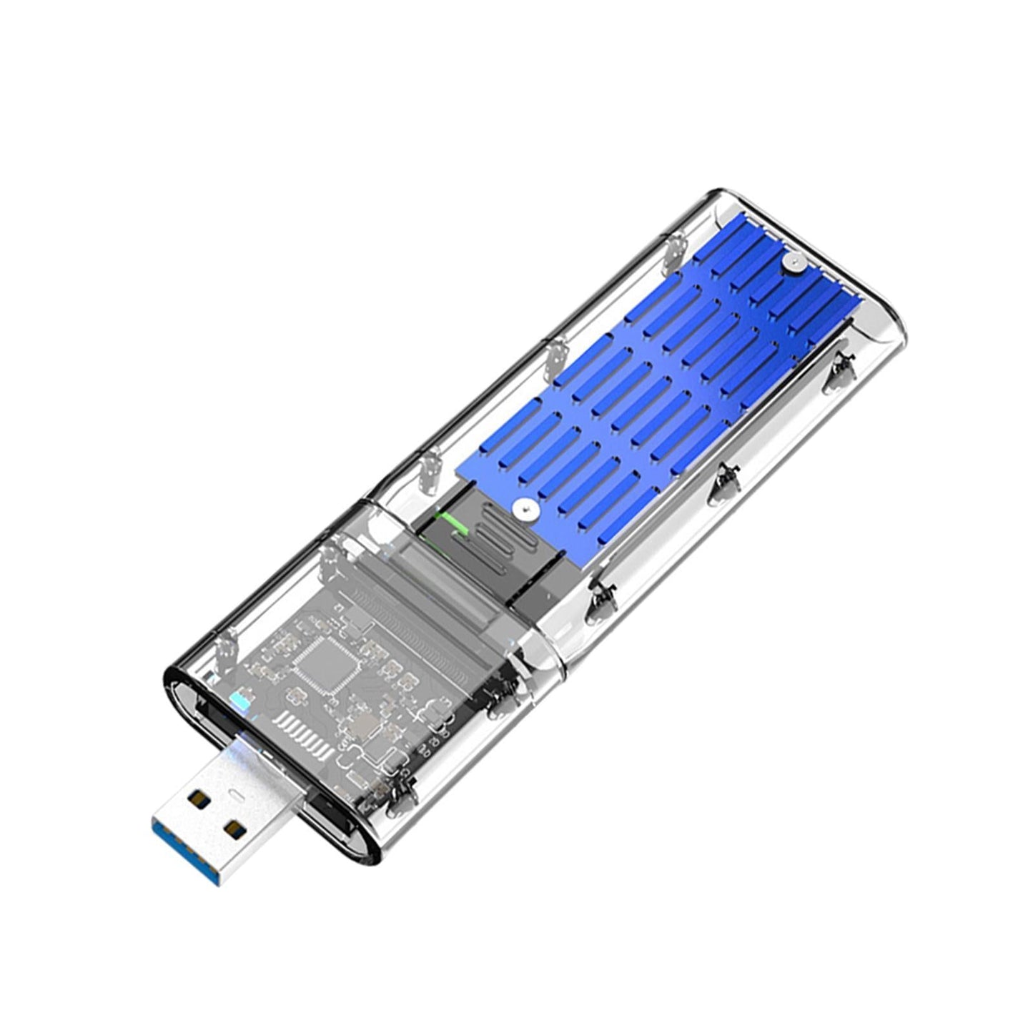 SSD to SATA 5 Gbps Hard Drive Enclosure Plug and Play External Perspective Blue