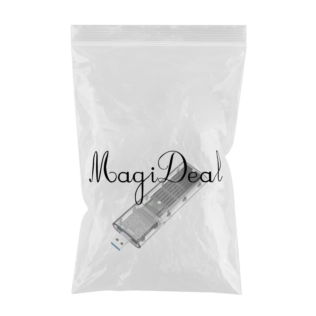 SSD to SATA 5 Gbps Hard Drive Enclosure Plug and Play External Perspective Black