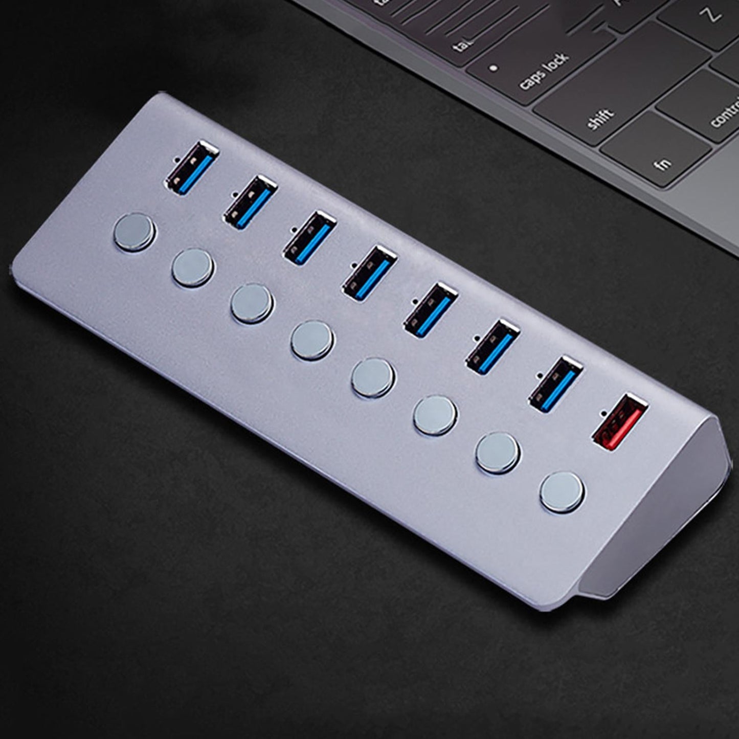 Powered 8-Ports USB 3.0 Hub USB Splitter 7 USB Data Ports Laptop PC Mouse