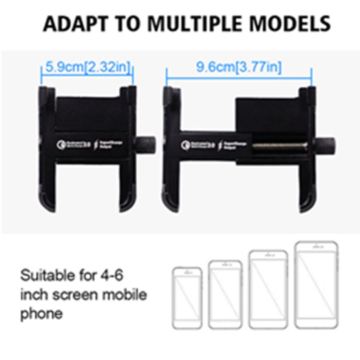 Motorcycle Smartphone Bracket for Cruiser Waterproof Intelligent Recognition Black