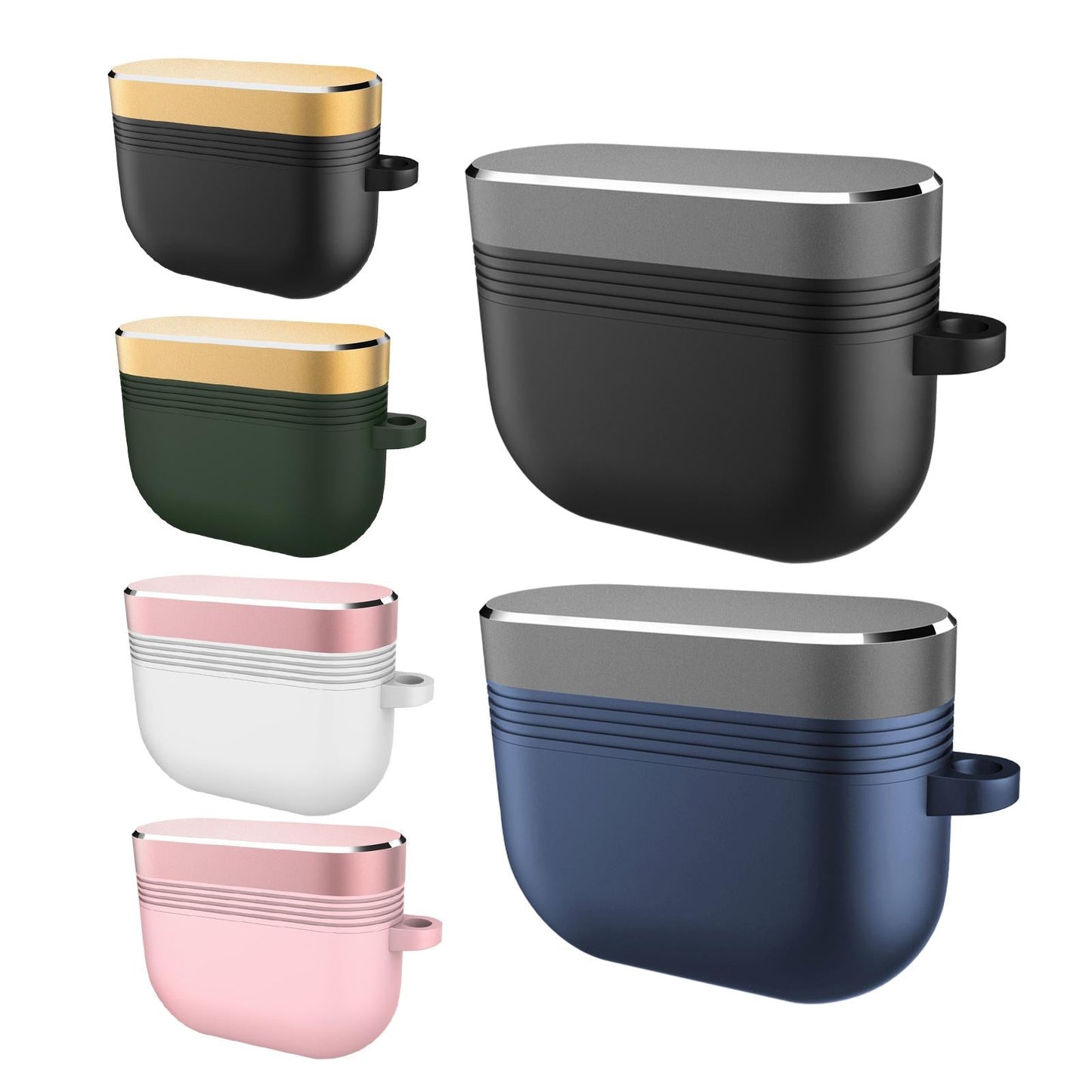 Earpiece Protective Cove Case w/ Carabiner Cool Hard Shell Dustproof Outdoor Black Gray