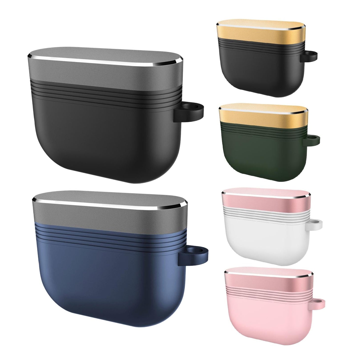 Earpiece Protective Cove Case w/ Carabiner Cool Hard Shell Dustproof Outdoor Black Gray