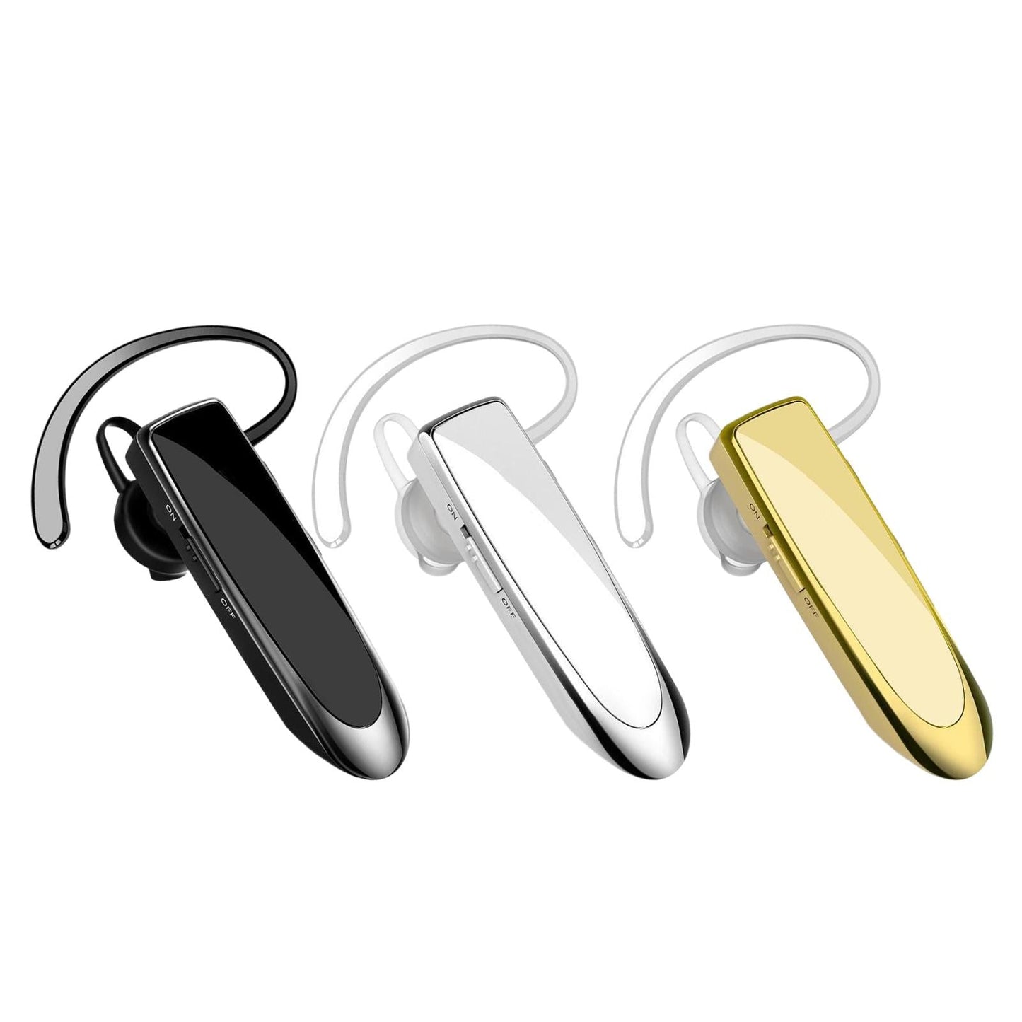 Bluetooth Headset Wireless Earpiece Business Workout Trucker Driving White