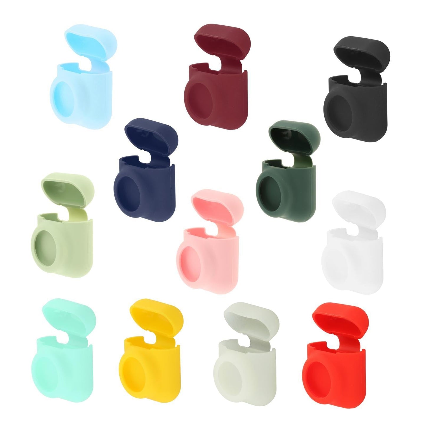 Silicone Case with Key Chain Hang Wallet Tablet Key Anti-Scratch for Airtag, Black