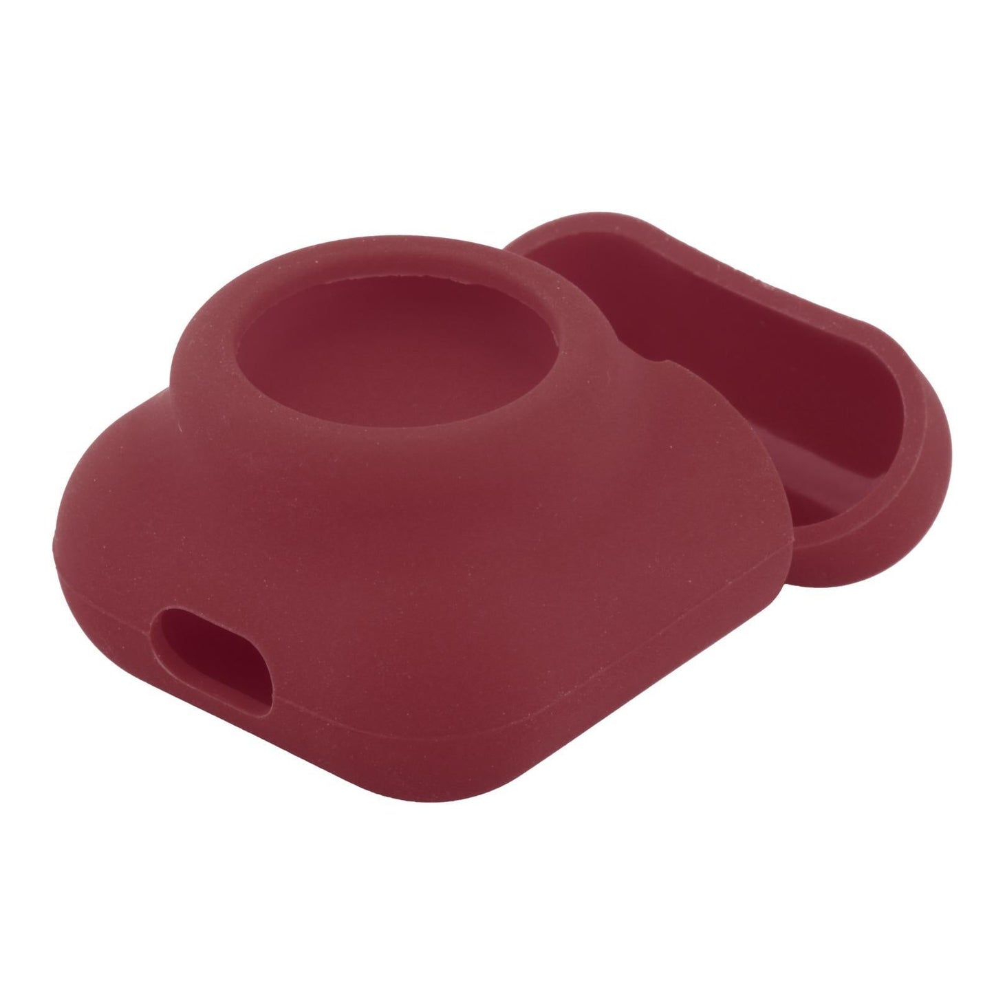 Silicone Case with Key Chain Hang Wallet Tablet Key Anti-Scratch for Airtag, Wine Red