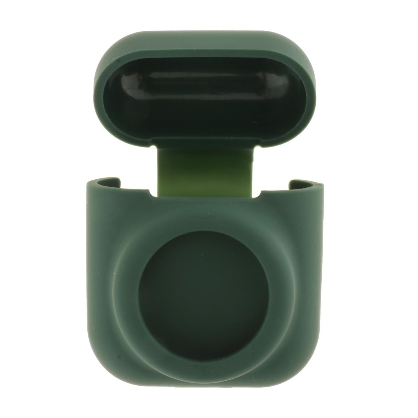 Silicone Case with Key Chain Hang Wallet Tablet Key Anti-Scratch for Airtag, Black green