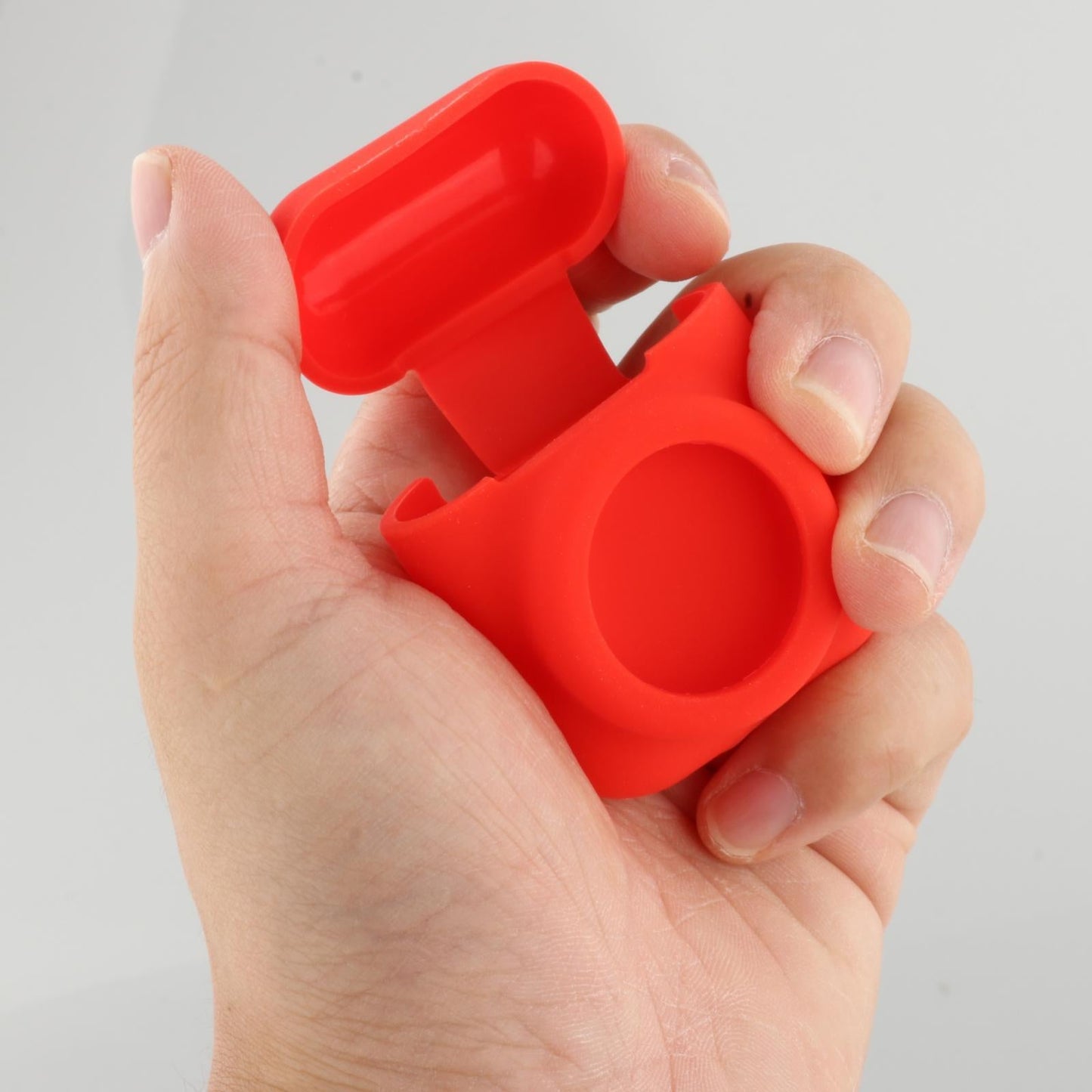 Silicone Case with Key Chain Hang Wallet Tablet Key Anti-Scratch for Airtag, Red