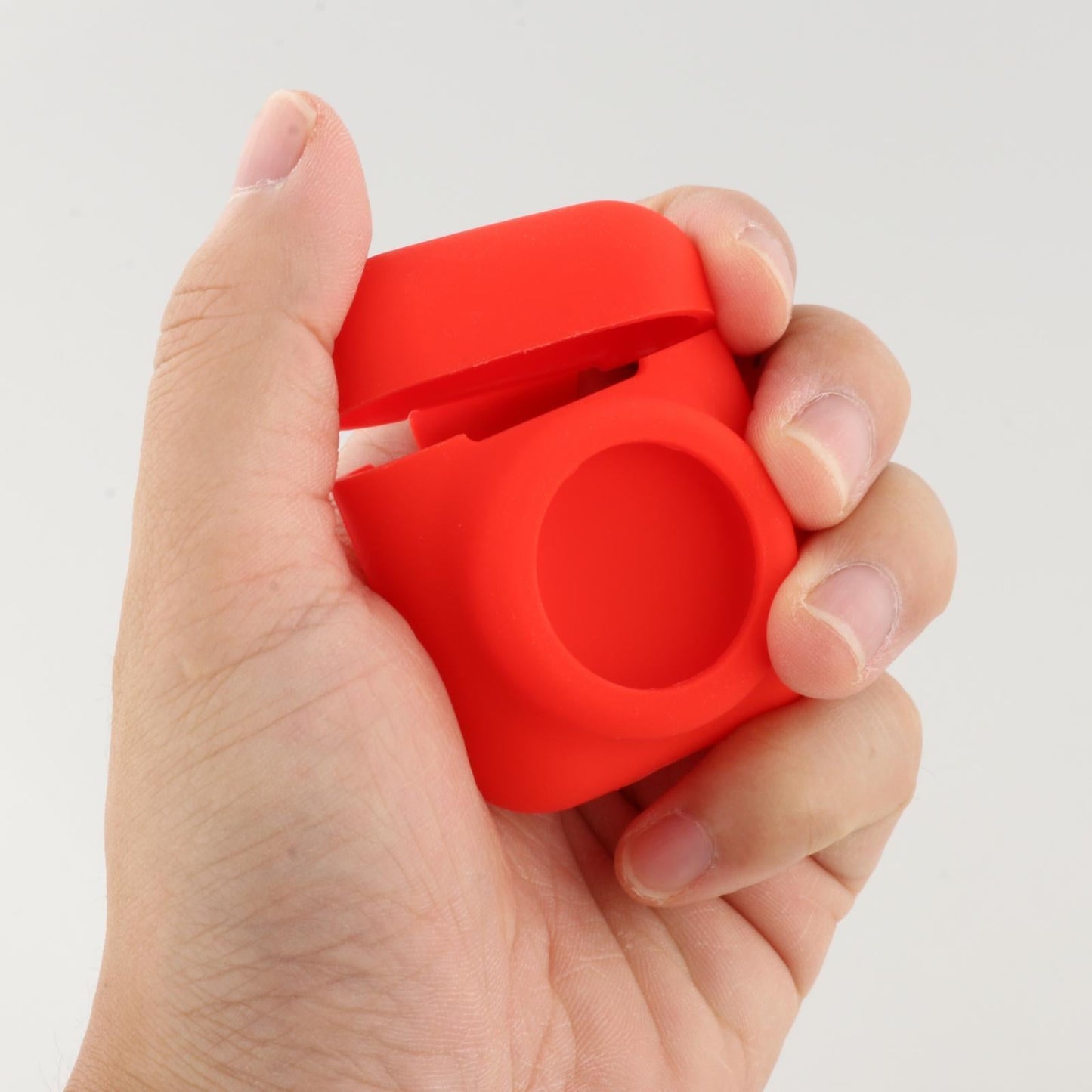 Silicone Case with Key Chain Hang Wallet Tablet Key Anti-Scratch for Airtag, Red