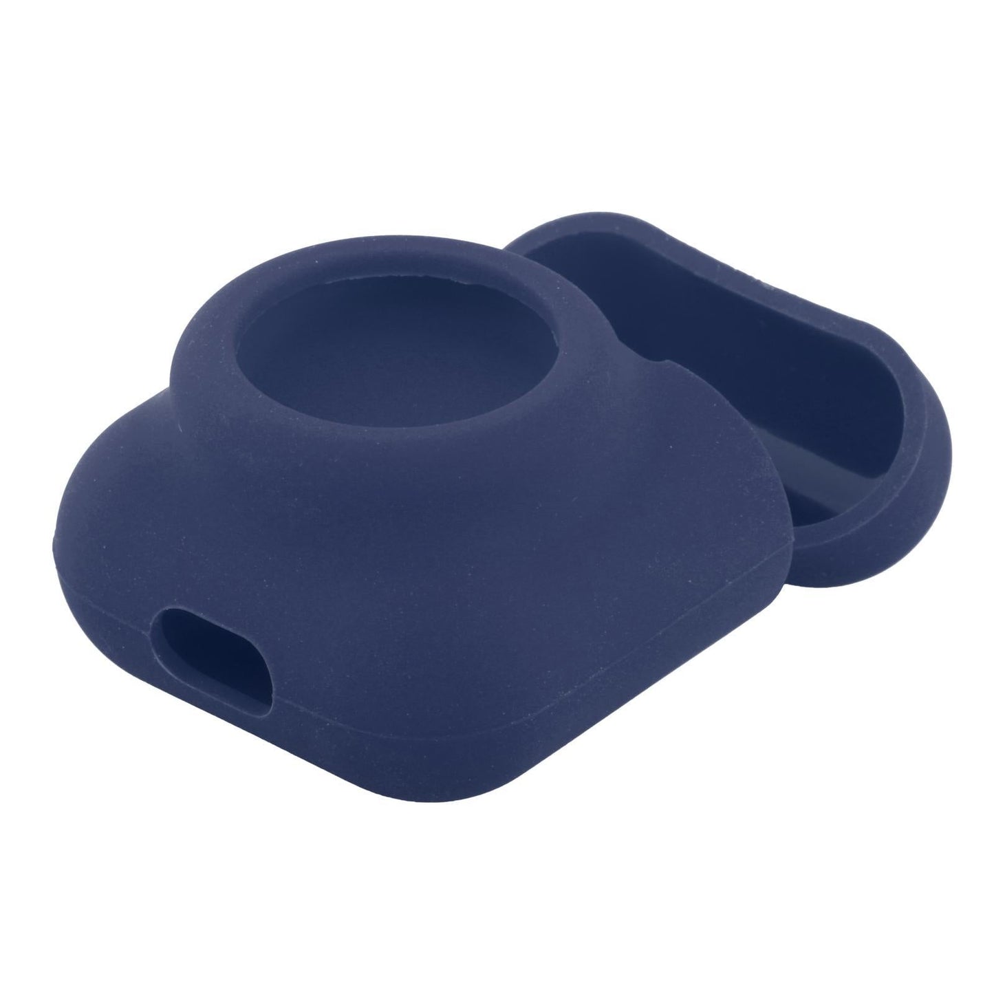 Silicone Case with Key Chain Hang Wallet Tablet Key Anti-Scratch for Airtag, Deep Blue