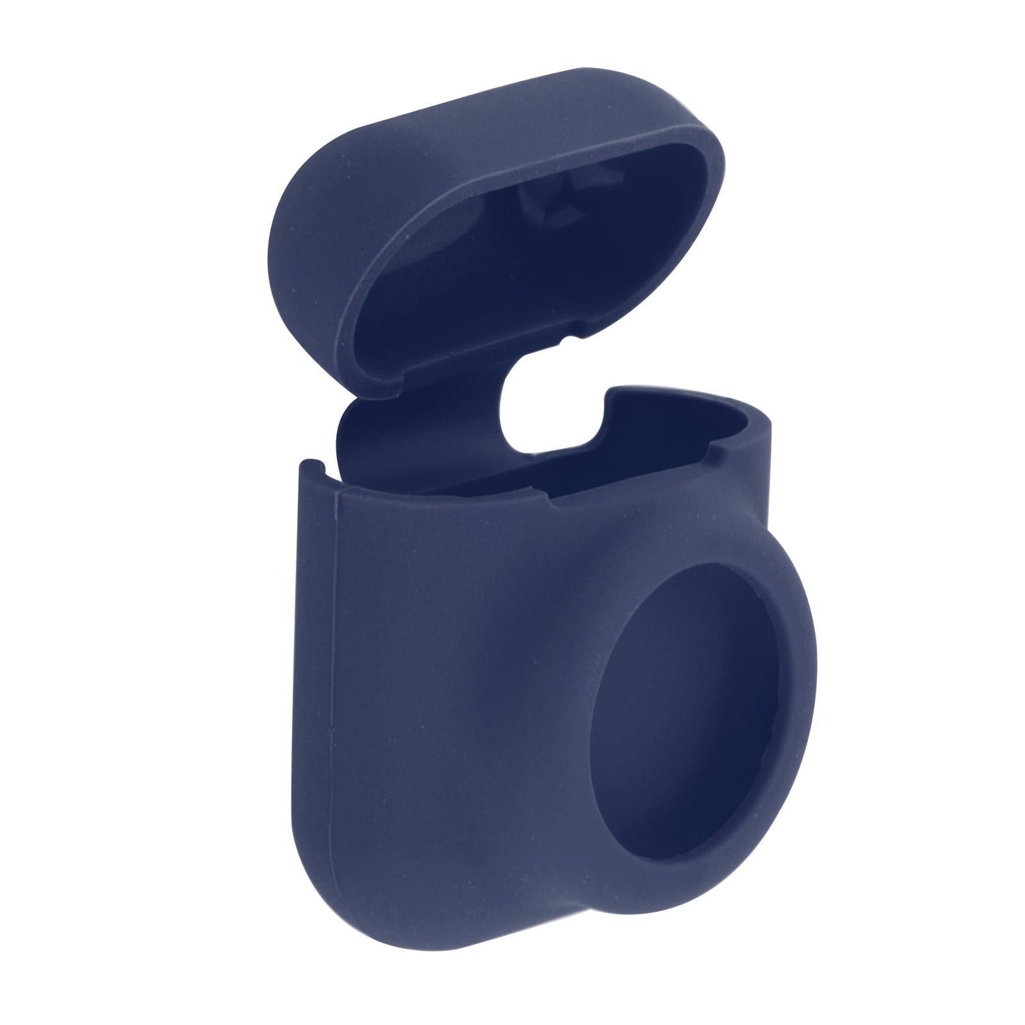 Silicone Case with Key Chain Hang Wallet Tablet Key Anti-Scratch for Airtag, Deep Blue