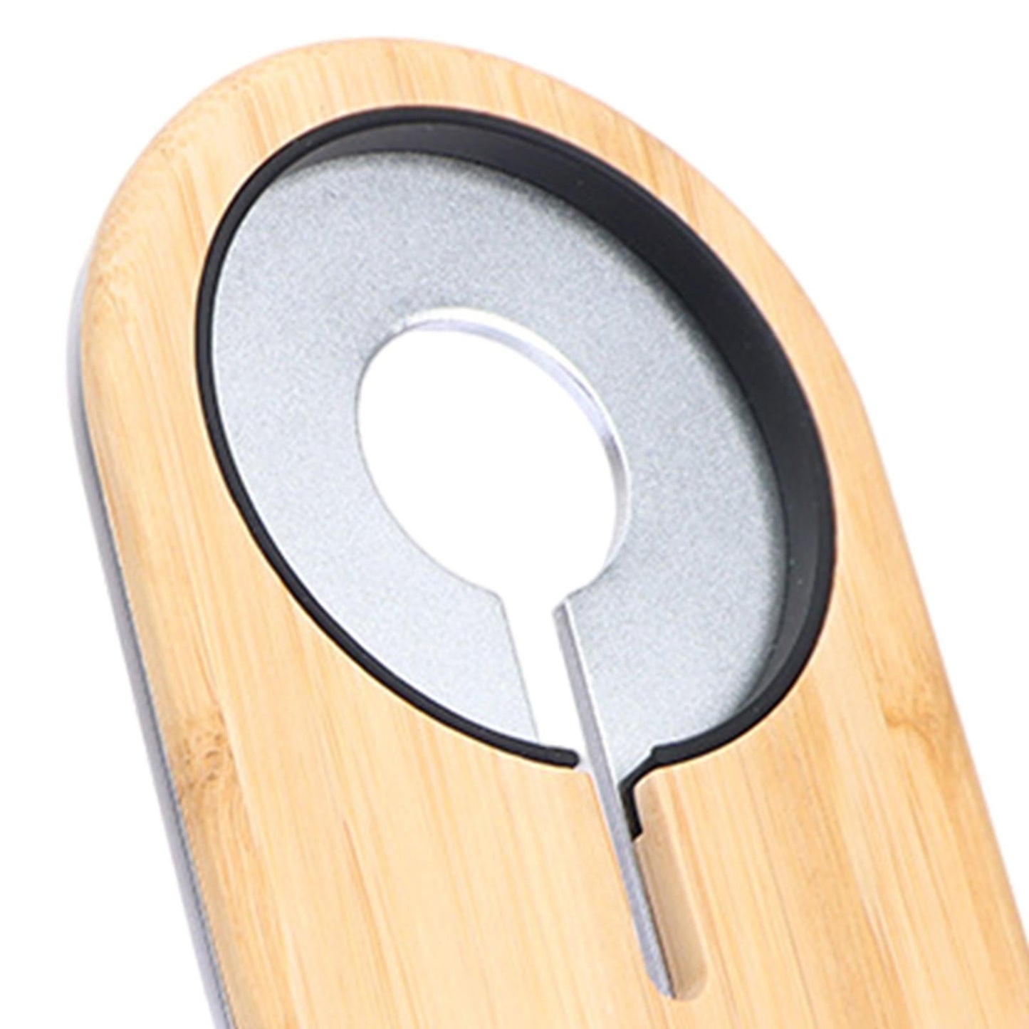Phone Stand Portable Aluminum for MagSafe Charger MagSafe IS Not Included Silver Bamboo wood