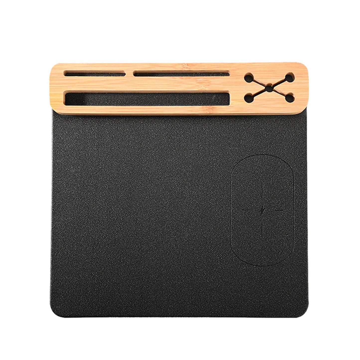 Wireless Charging Mousepad Creative Computer Mat for Phones Gaming PC Laptop 255x250x16mm Wood Slot