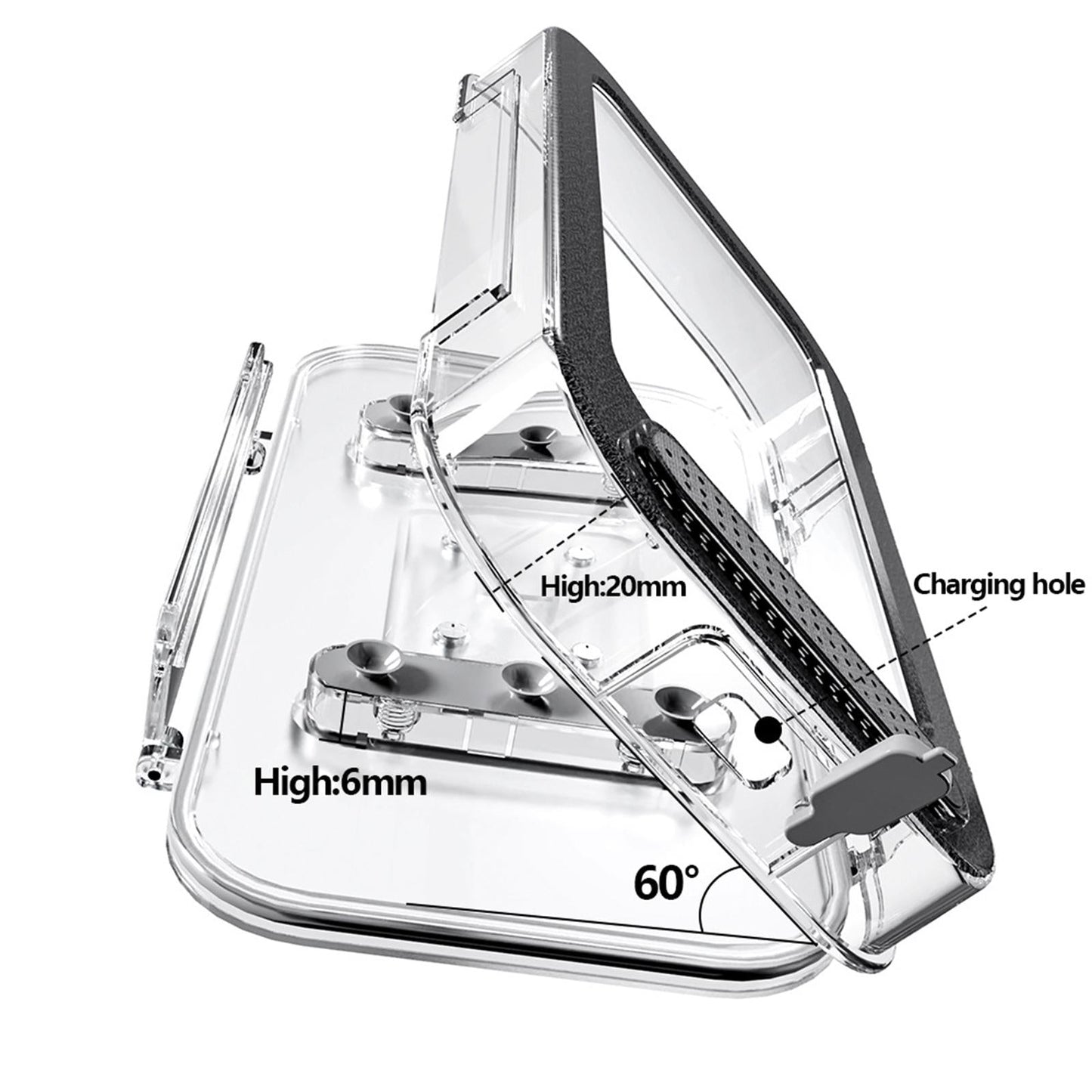 Waterproof Anti-Fog Clear Shower Wall Phone Holder Case Adhesive Punch-free