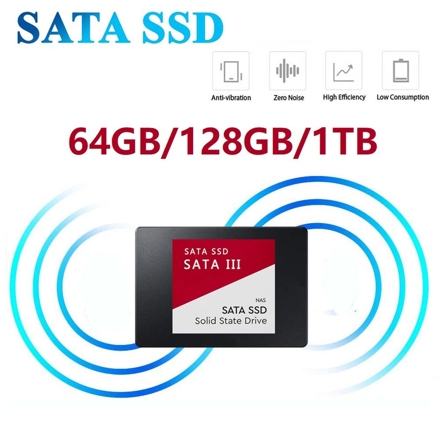 2.5 inches SATA 3.0 SSD Internal Solid State Drive for PC Laptop Red 1TB