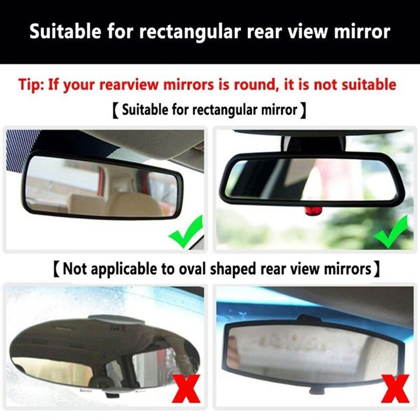Car 360-degree Rearview Mirror Mount GPS Phone Holder Stand Adjustable