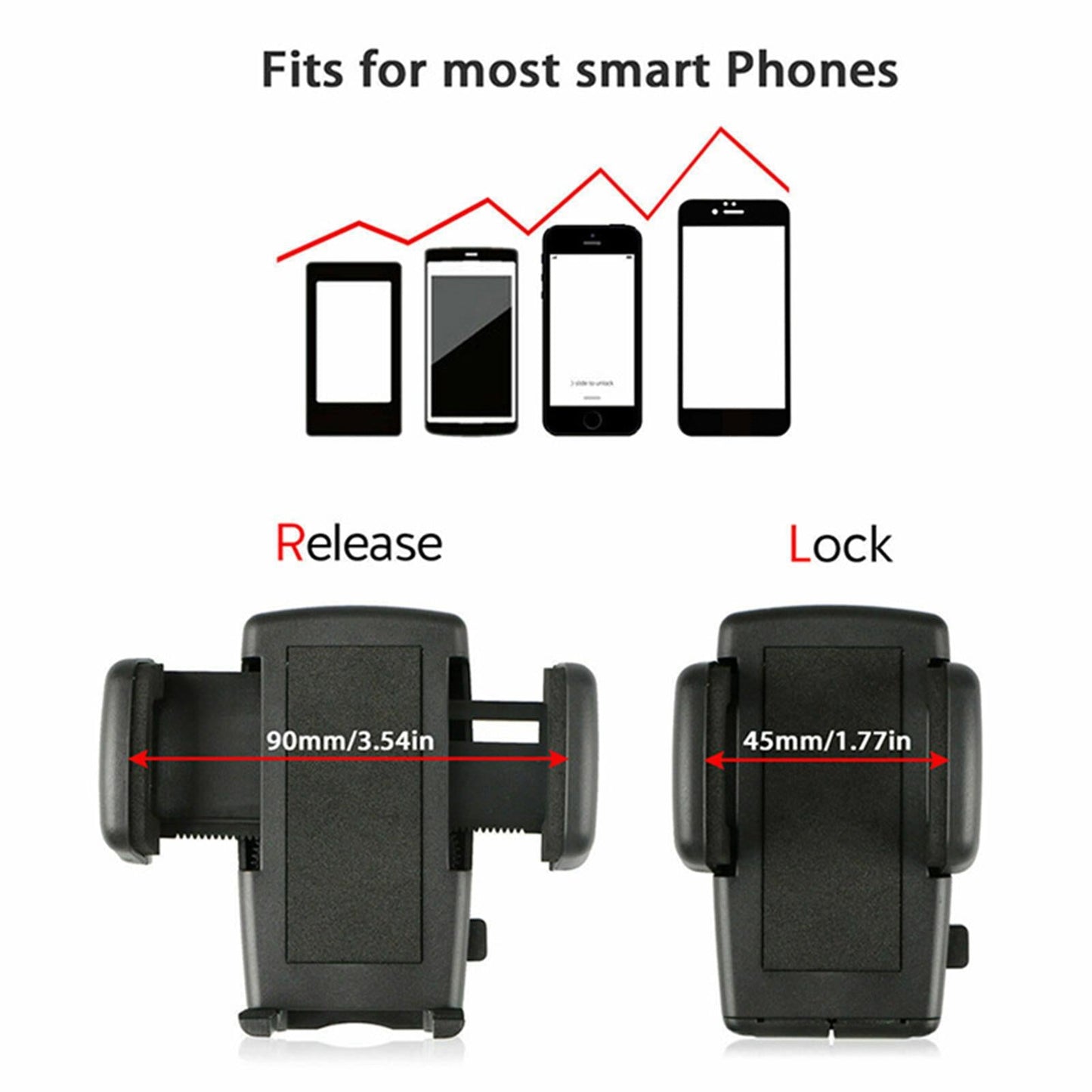 Car 360-degree Rearview Mirror Mount GPS Phone Holder Stand Adjustable