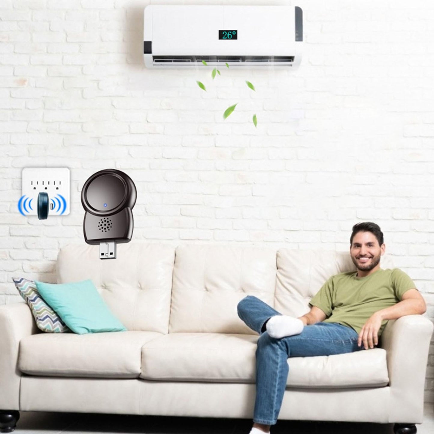 IR Remote Control Adapter USB Power Supply for AC Infrared RF Appliances STB