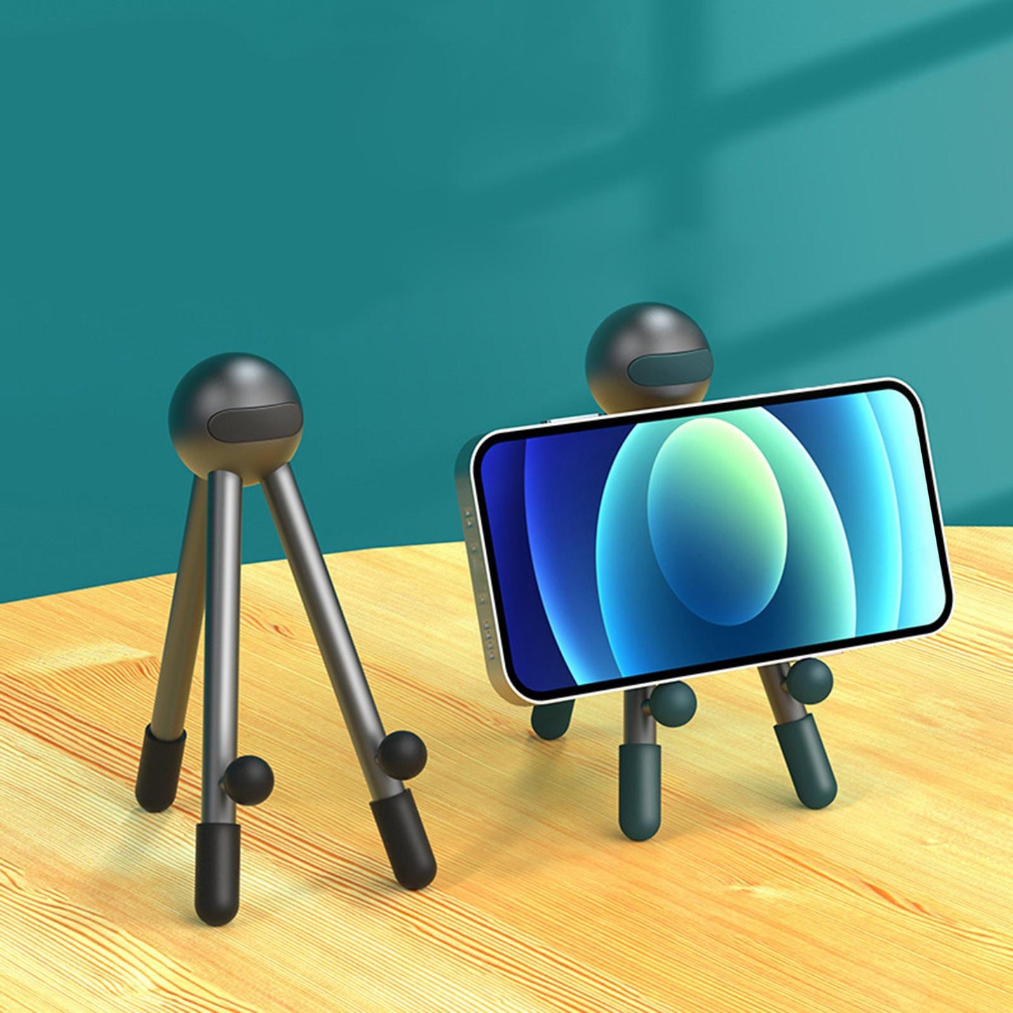 Metal Phone Tripod Adjustable Cellphone Storage Holder Bracket Rose Golden