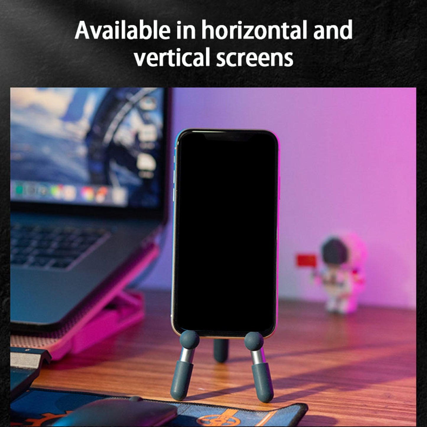 Metal Phone Tripod Adjustable Cellphone Storage Holder Bracket Rose Golden