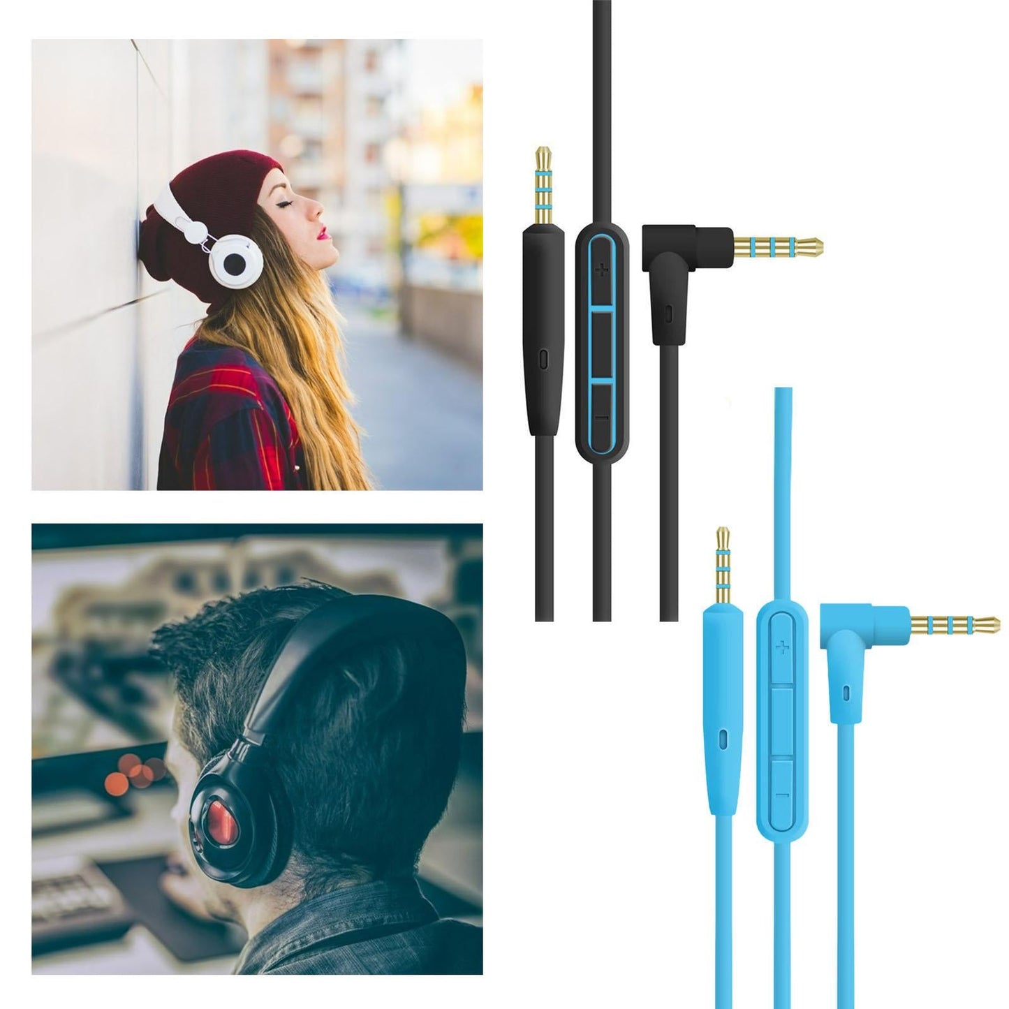 3.5mm to 2.5mm Audio Cable Extension Cord for QC25 QC35 OE2 Headphones Black