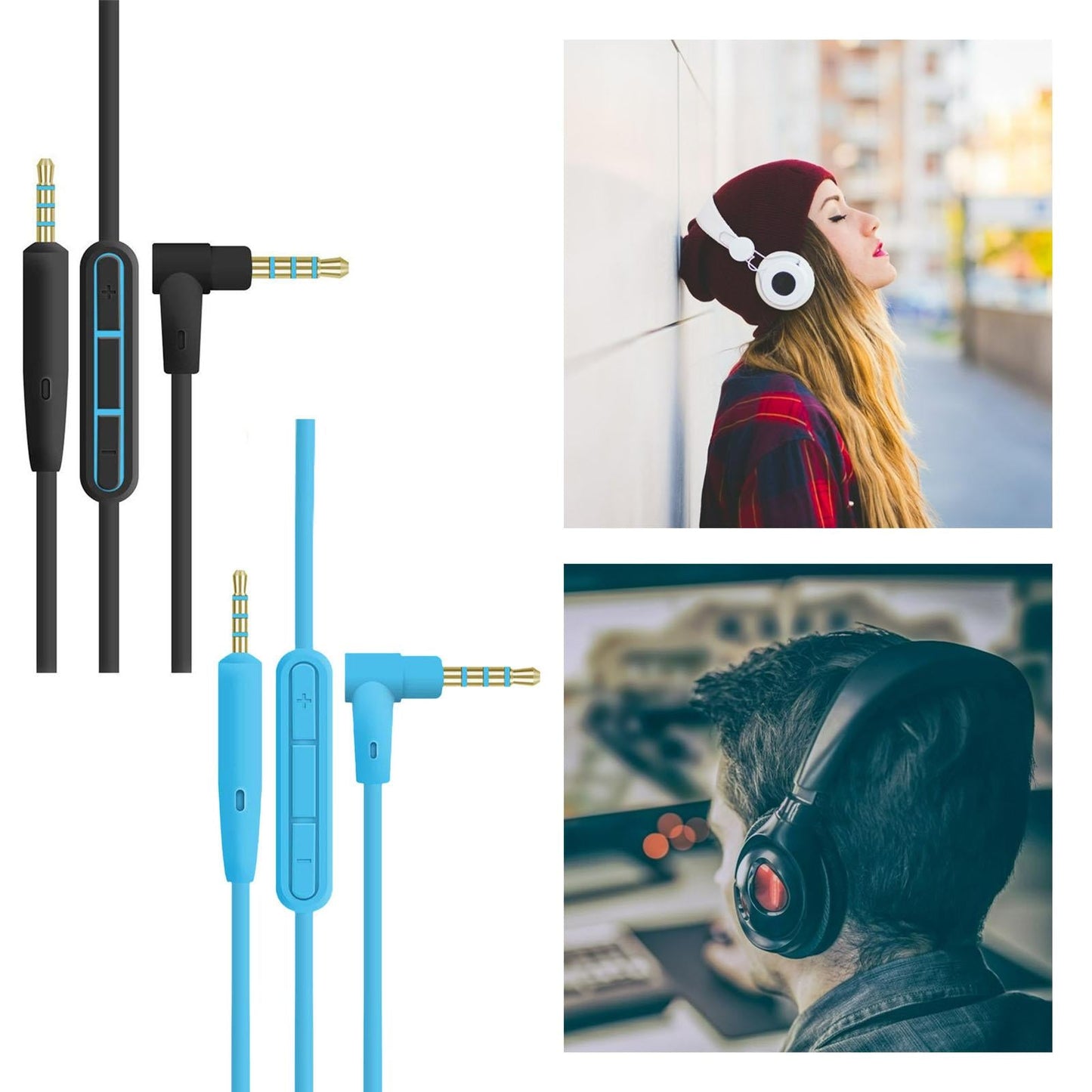 3.5mm to 2.5mm Audio Cable Extension Cord for QC25 QC35 OE2 Headphones Black