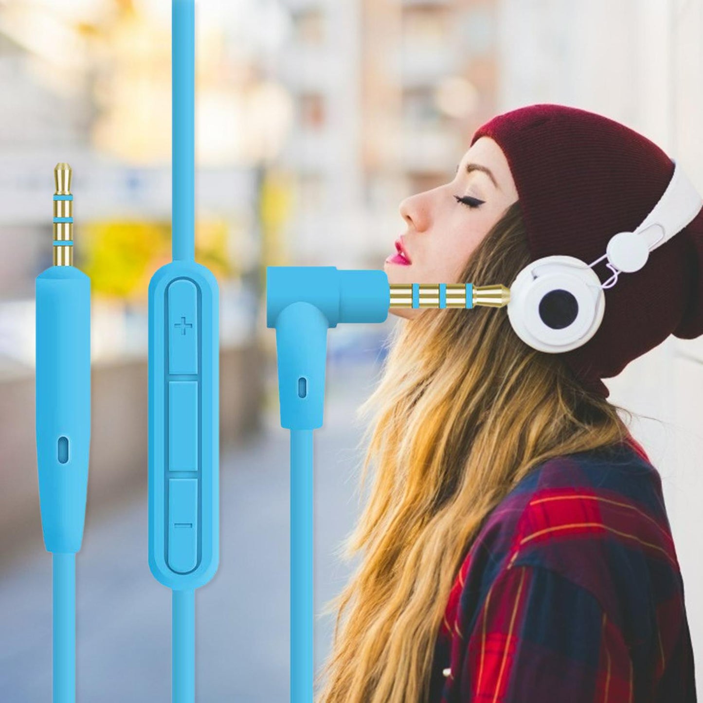 3.5mm to 2.5mm Audio Cable Extension Cord for QC25 QC35 OE2 Headphones Blue