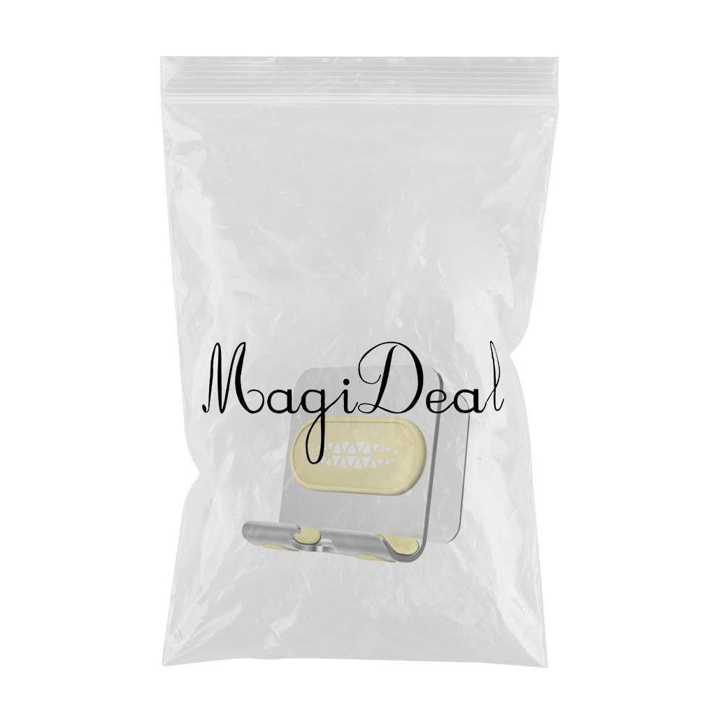 Universal Adhesive Wall Mount Phone Holder Punch-Free Bracket Silver Yellow