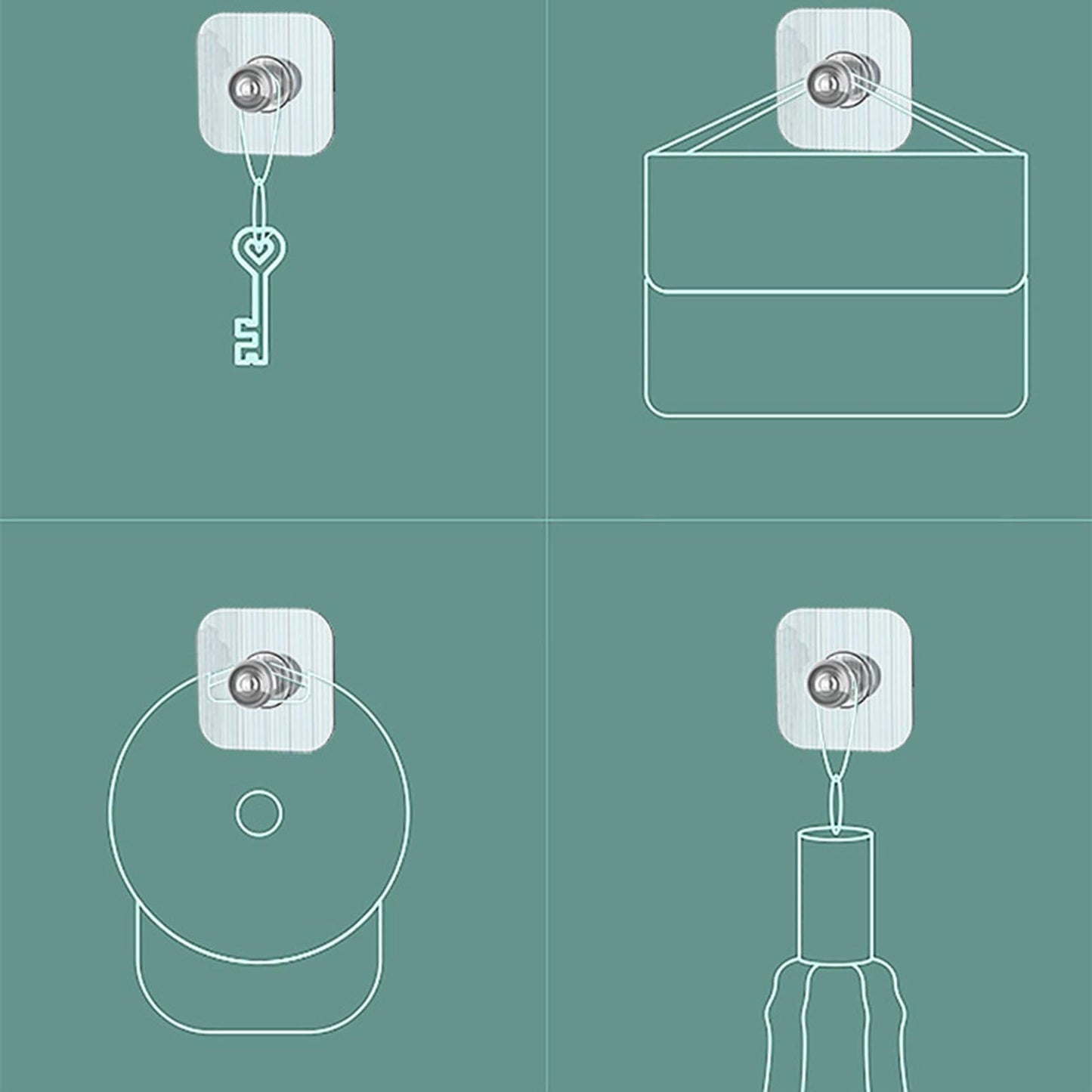 Universal Adhesive Wall Mount Phone Holder Punch-Free Bracket Silver Yellow