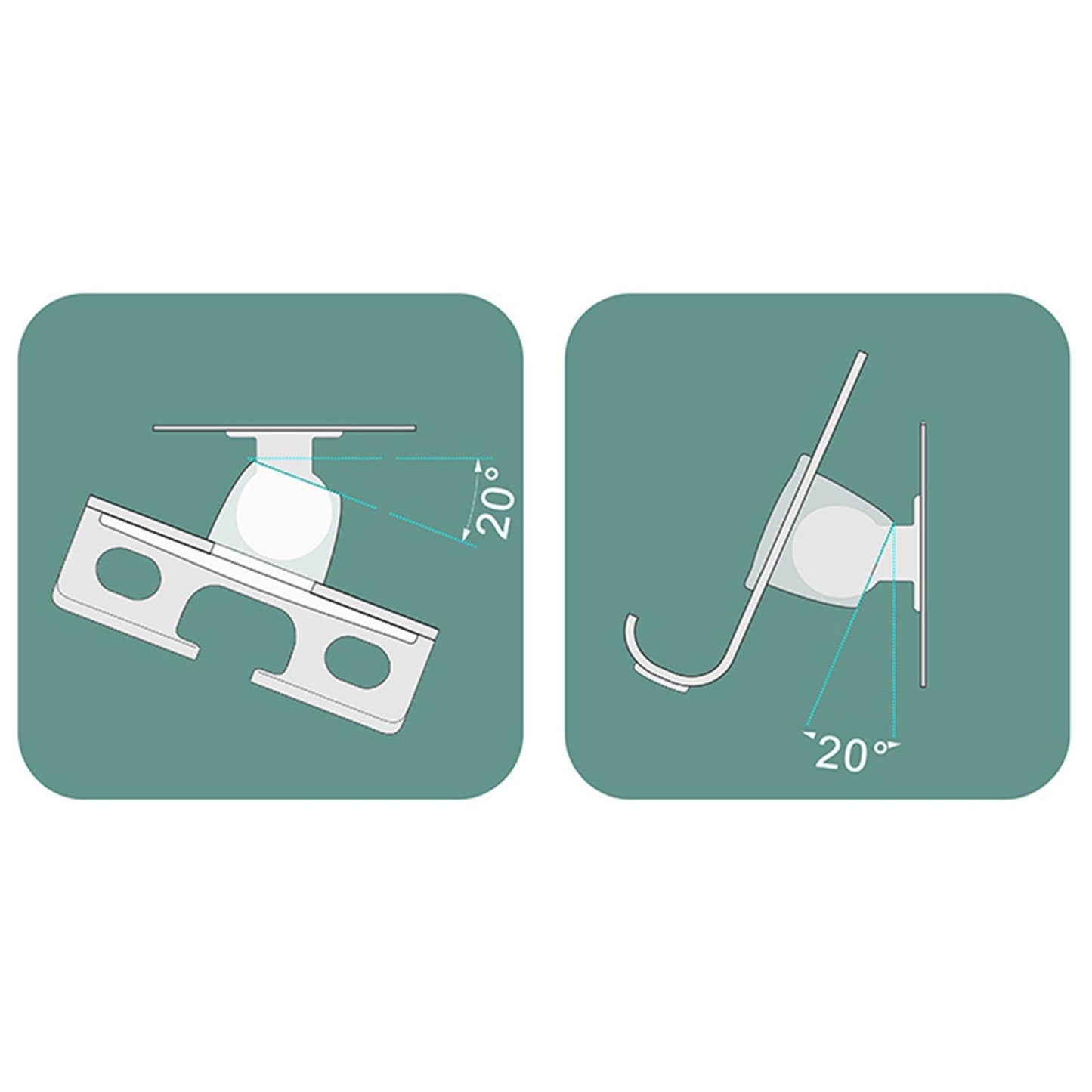 Universal Adhesive Wall Mount Phone Holder Punch-Free Bracket Silver Yellow