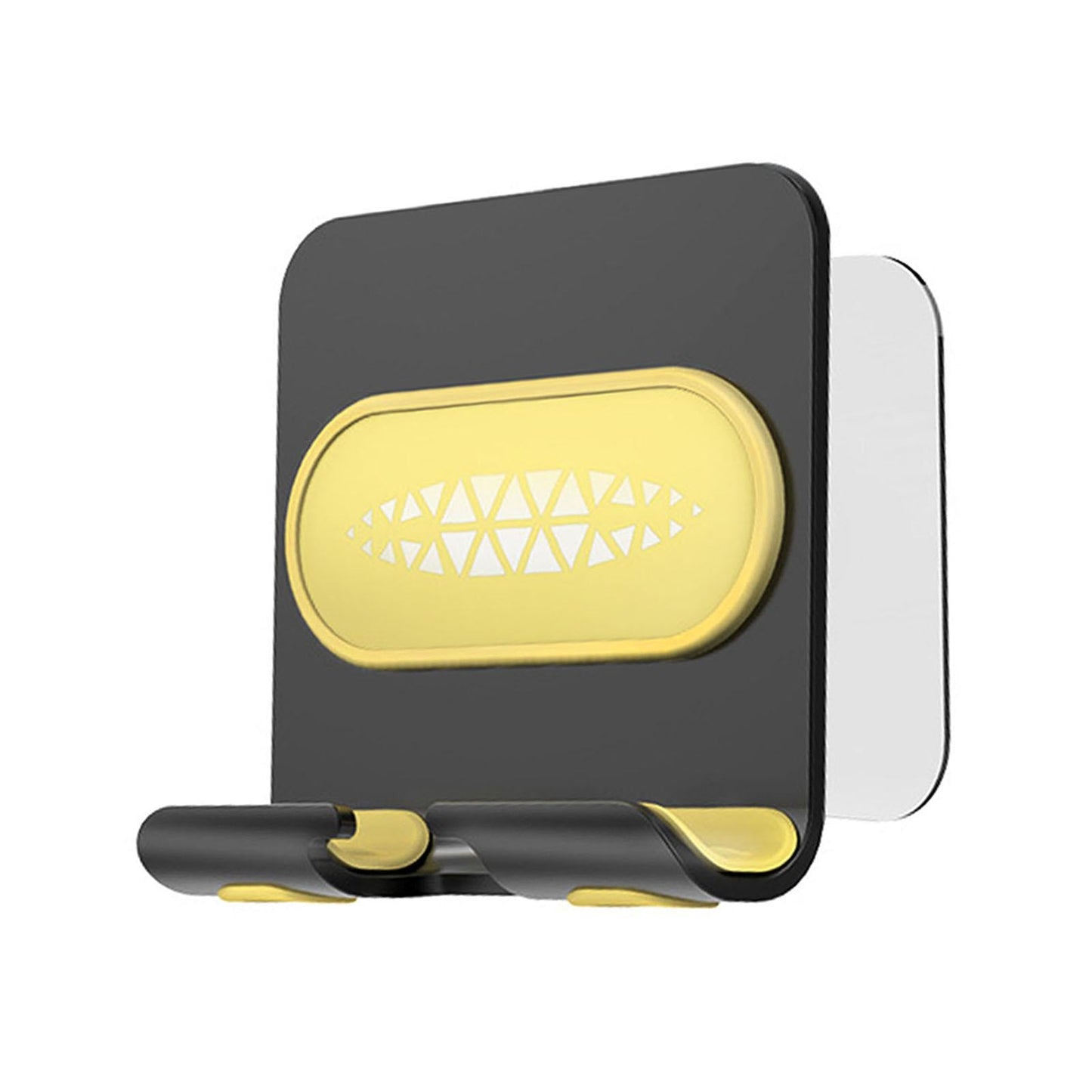 Universal Adhesive Wall Mount Phone Holder Punch-Free Bracket Black Yellow