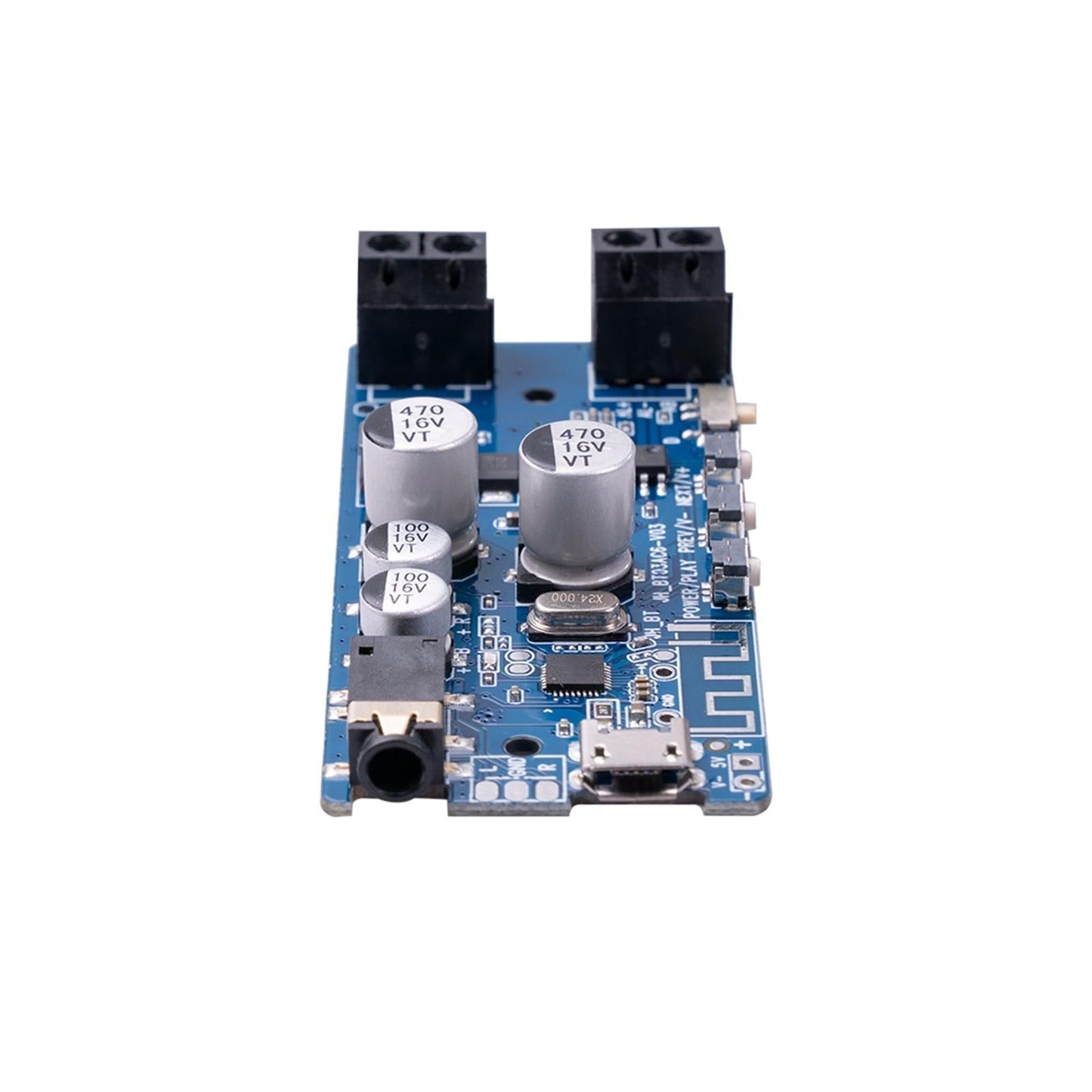 Bluetooth 5.0 Amplifier Board Mini 2x5W Easy Installation Stereo for Home Blue