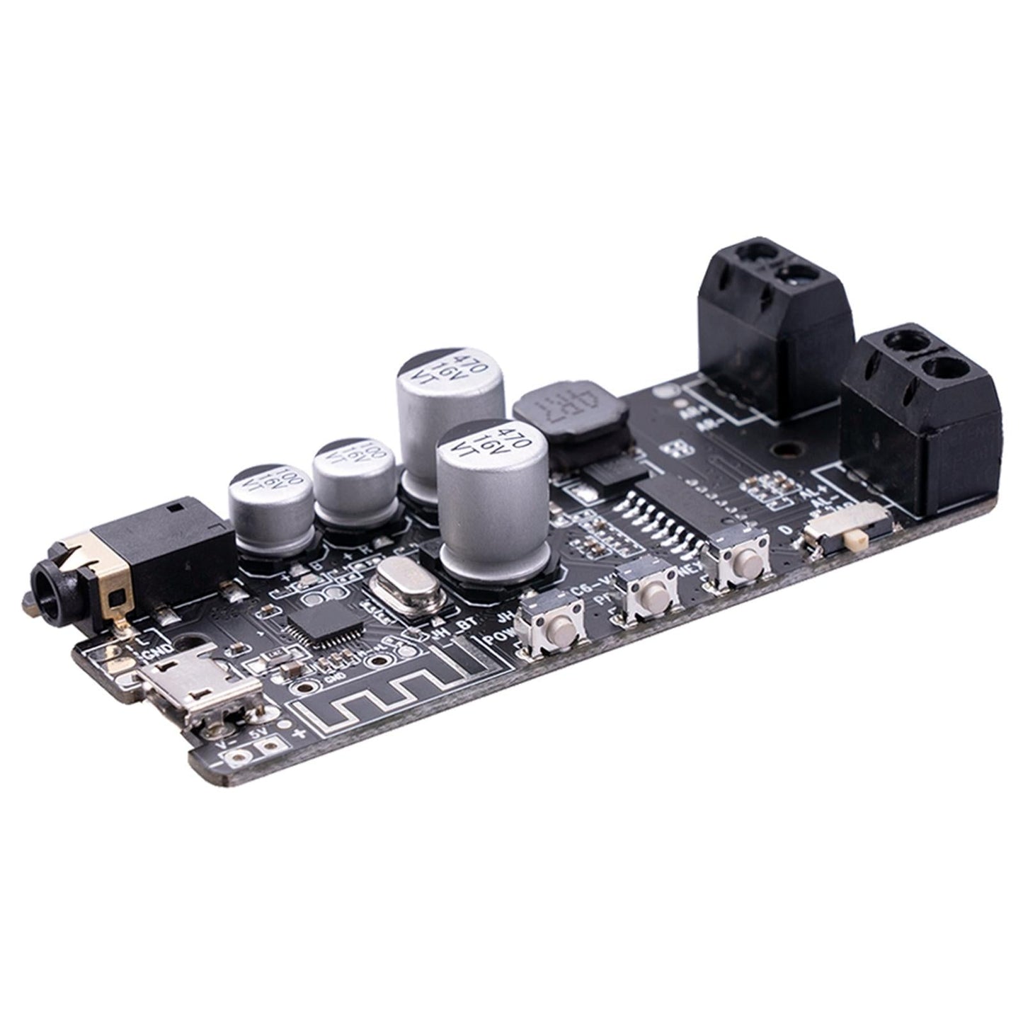 Bluetooth 5.0 Amplifier Board Mini 2x5W Easy Installation Stereo for Home Black