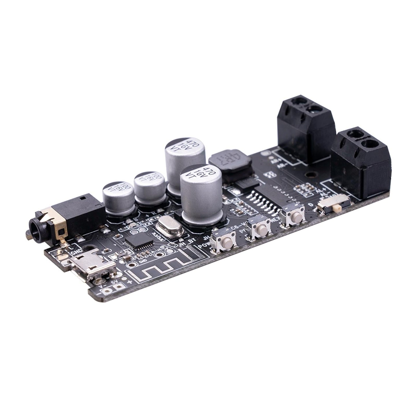 Bluetooth 5.0 Amplifier Board Mini 2x5W Easy Installation Stereo for Home Black
