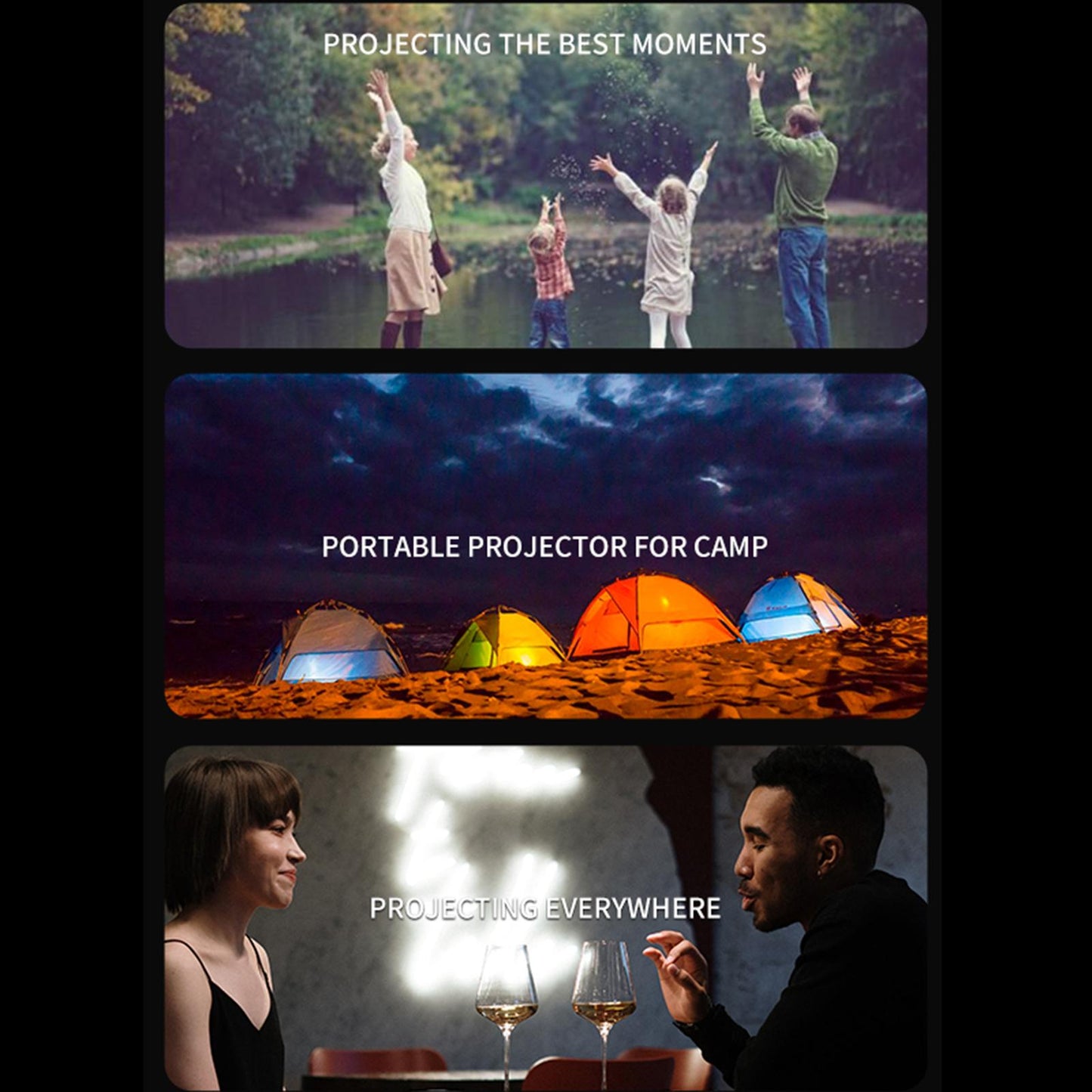 Mini Projector 1080P Home Theater Cinema Kids Gift Remote Control Yellow