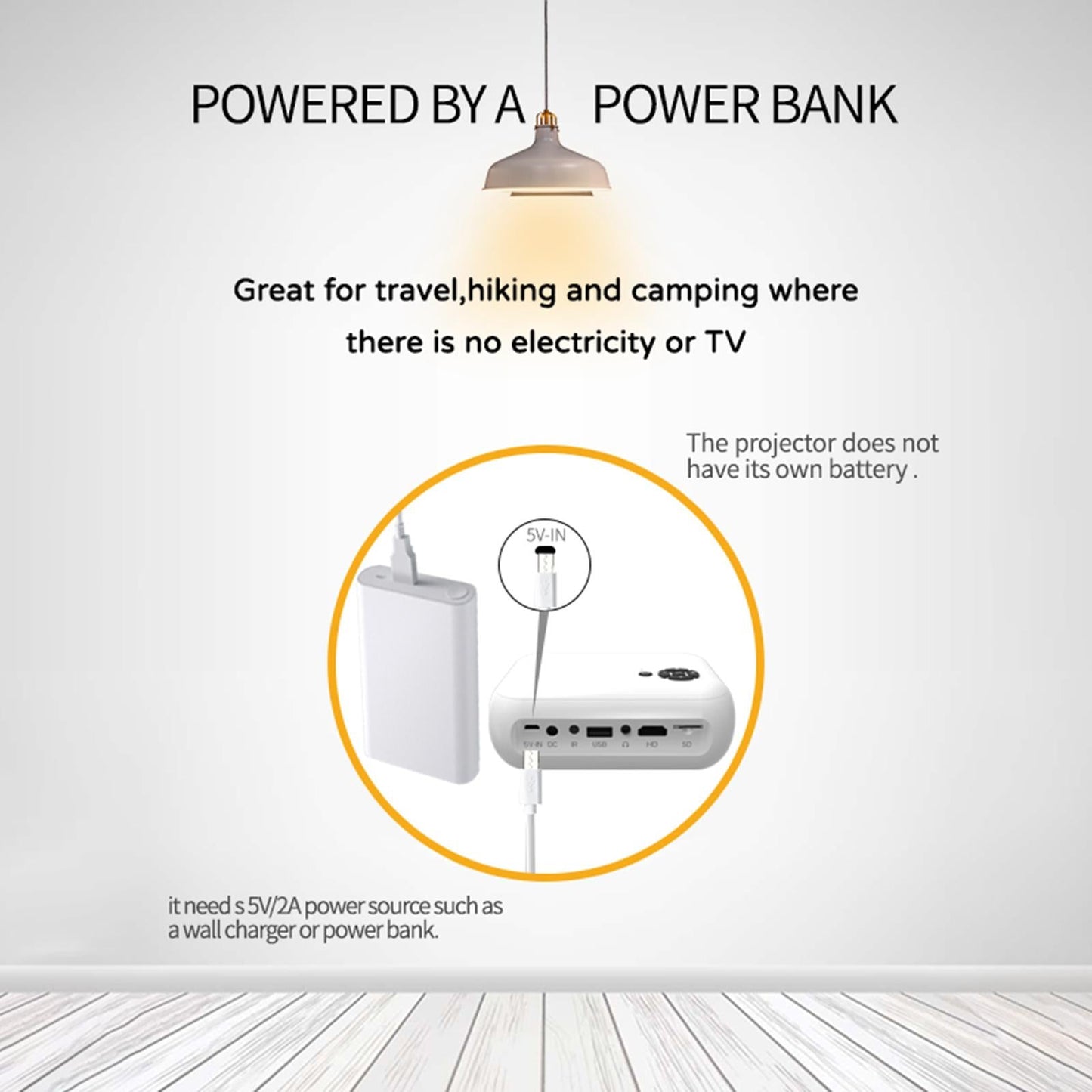 Mini Projector 1080P Home Theater Cinema Kids Gift Remote Control Yellow