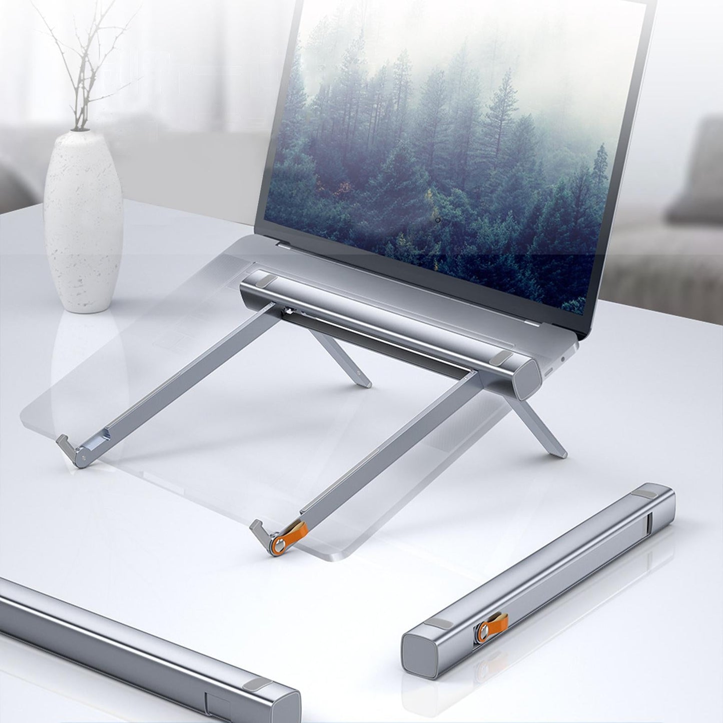 Aluminum Adjustable Foldable Laptop Stand Holder Riser for 11-17.3Laptop"