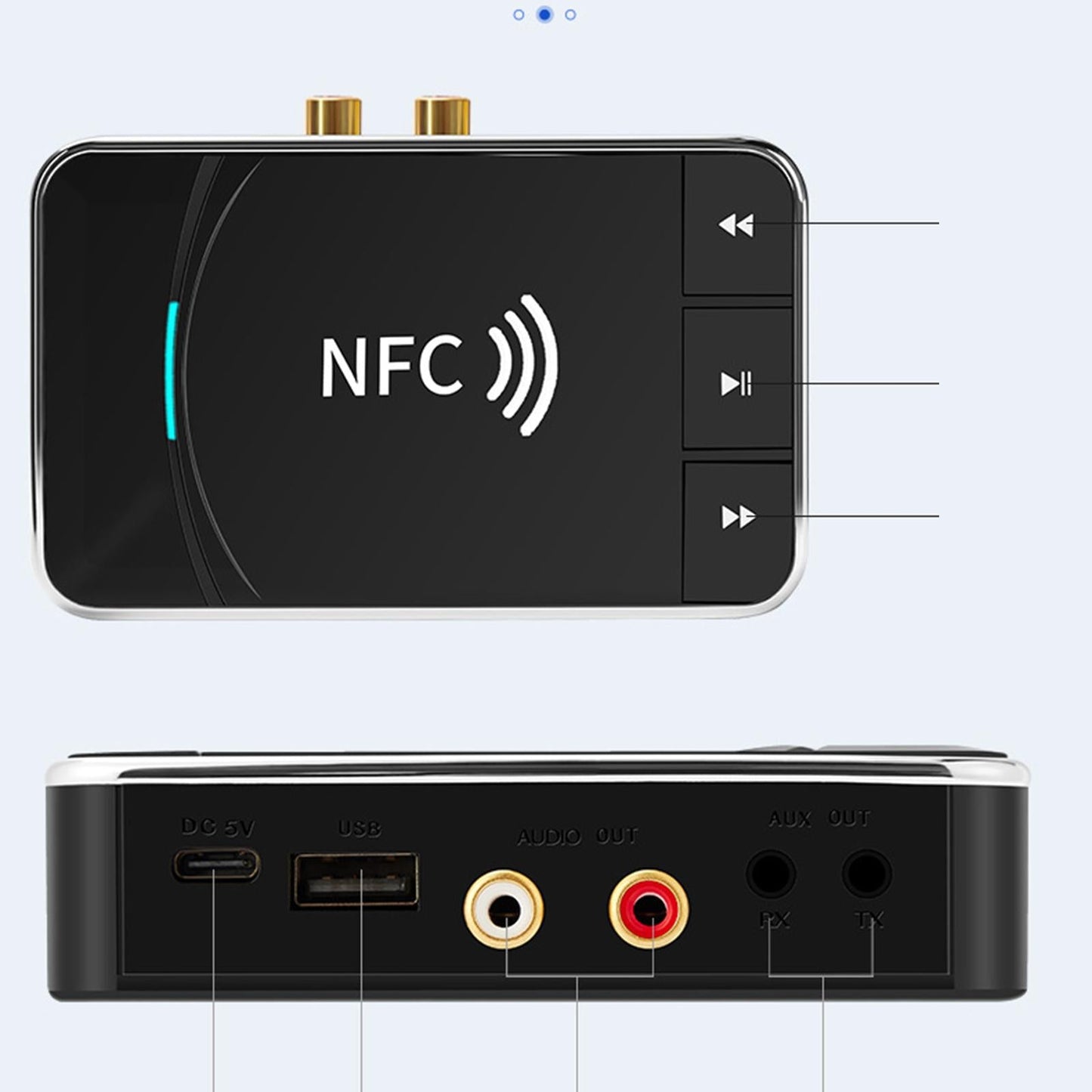 Bluetooth 5.0 Receiver Transmitter FM Stereo 3.5mm AUX Home Sound System