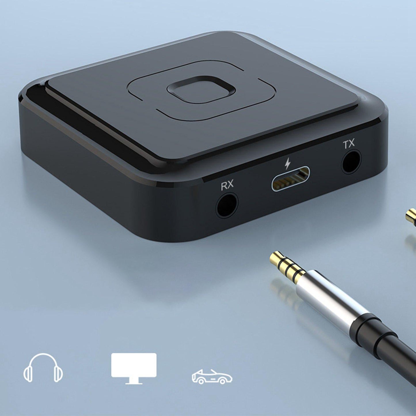 Bluetooth 5.1 AUX Transmitter and Receiver Rechargeable AUX Interface Design